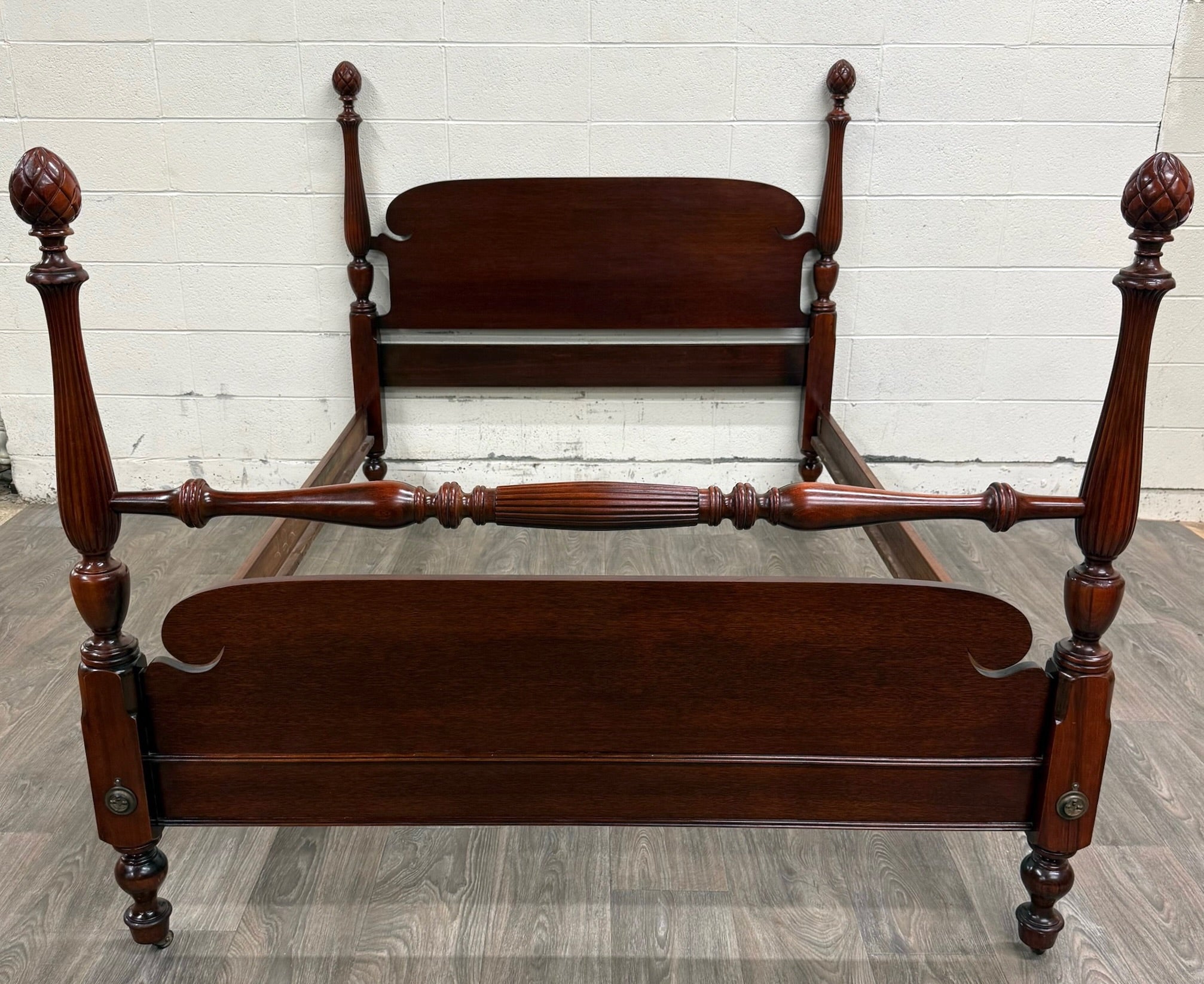 Vintage Full Size Duncan Phyfe Style Mahogany Bed