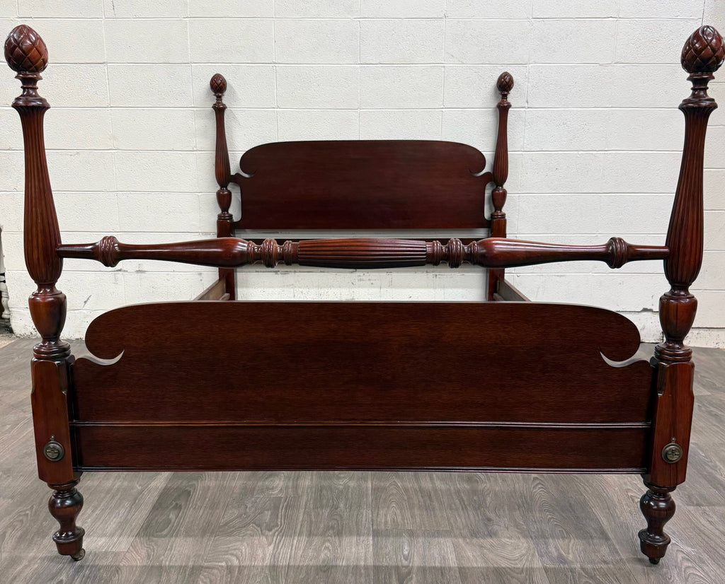 Vintage Full Size Duncan Phyfe Style Mahogany Bed