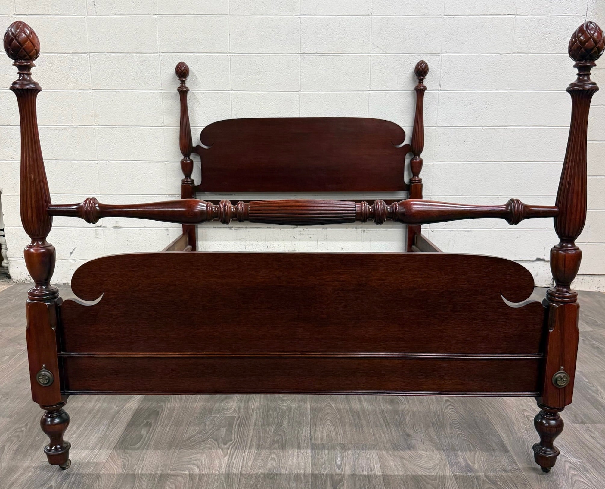 Vintage Full Size Duncan Phyfe Style Mahogany Bed