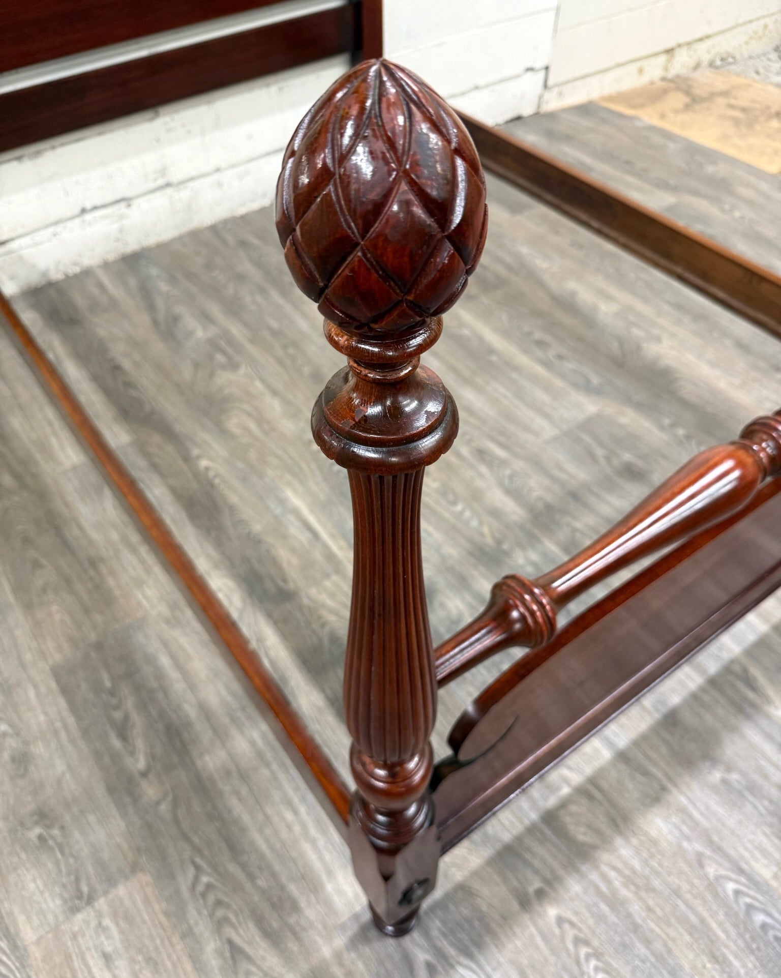 Vintage Full Size Duncan Phyfe Style Mahogany Bed