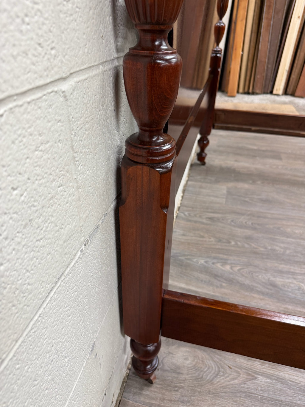 Vintage Full Size Duncan Phyfe Style Mahogany Bed