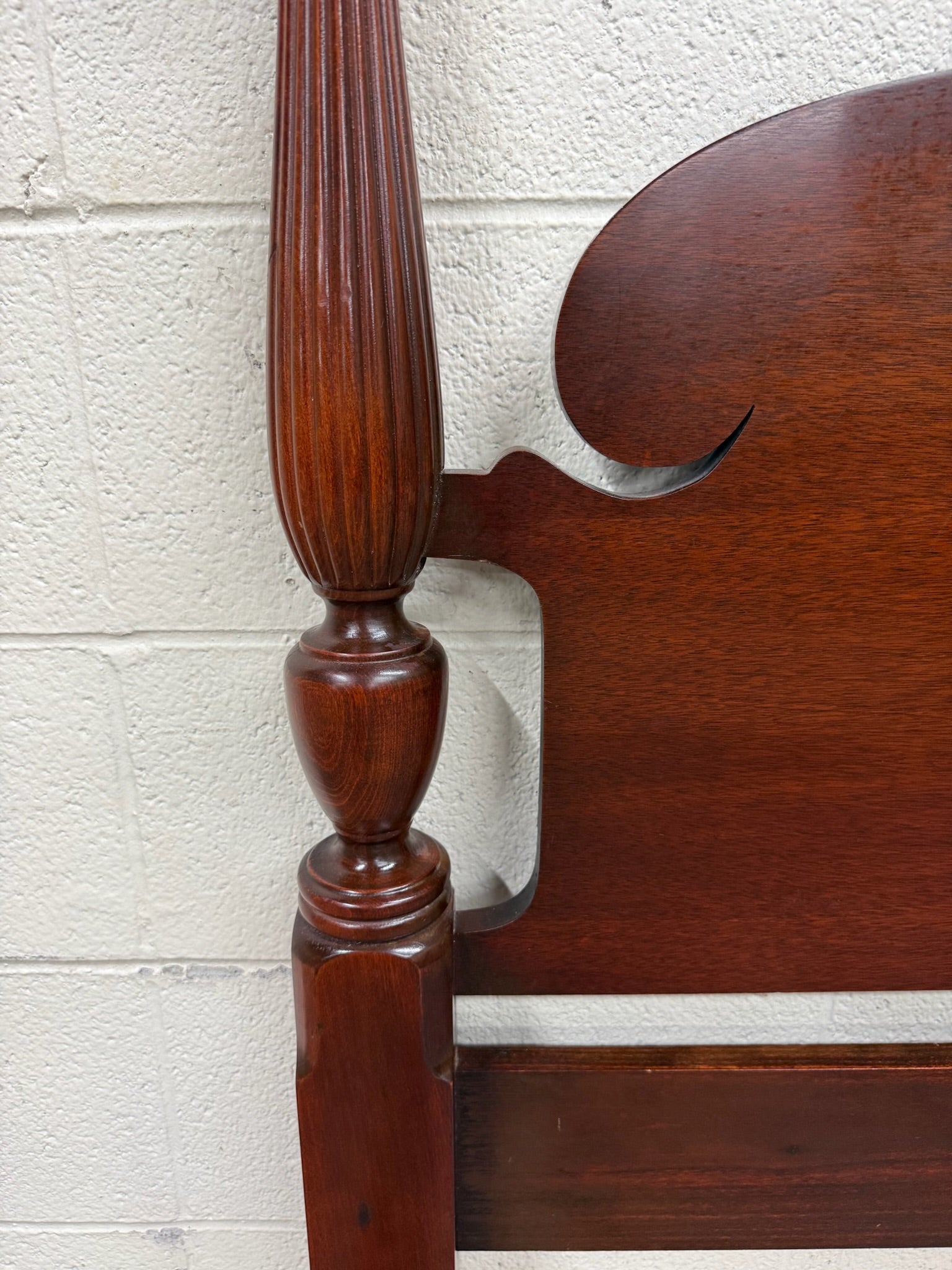 Vintage Full Size Duncan Phyfe Style Mahogany Bed