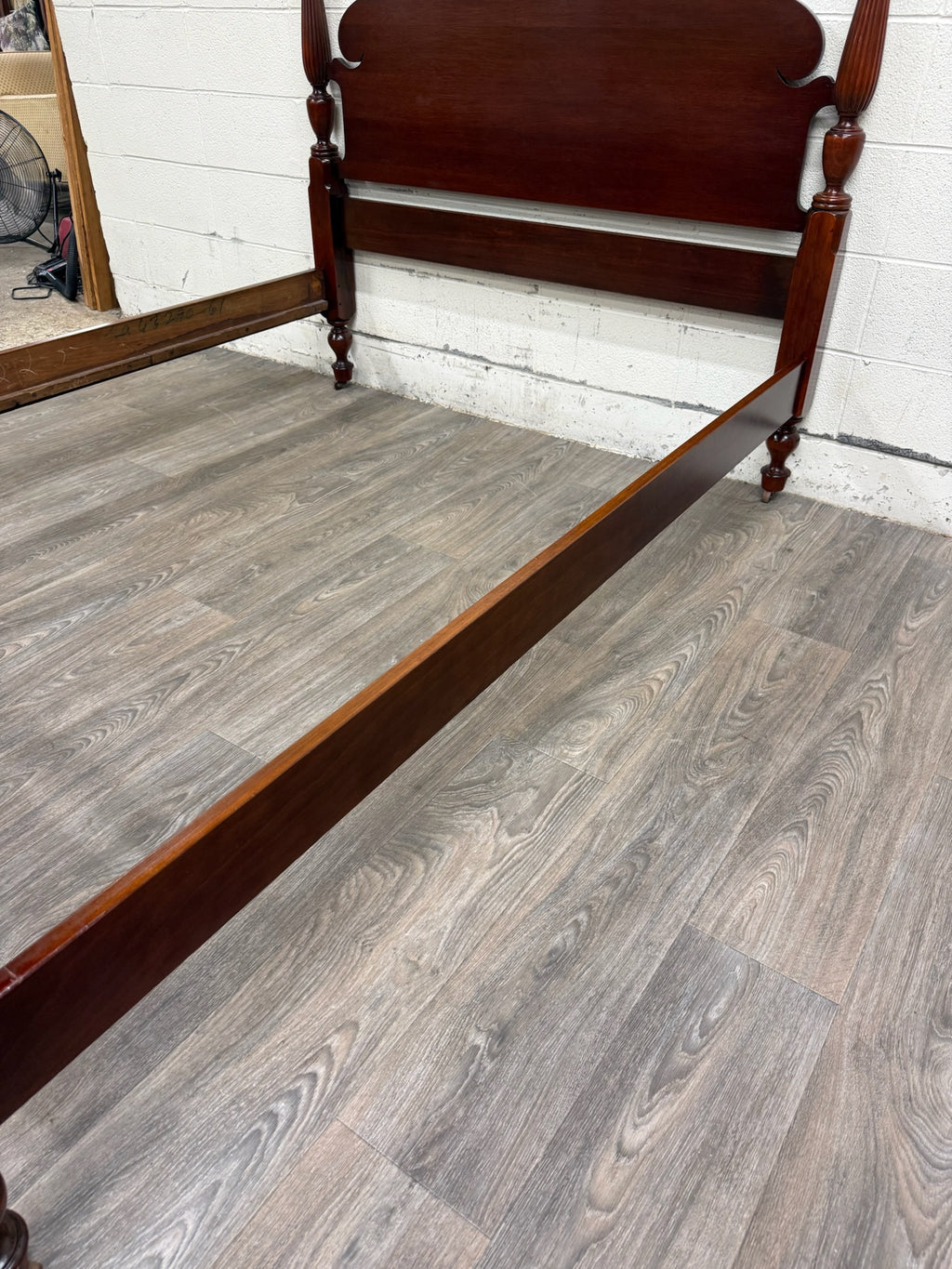 Vintage Full Size Duncan Phyfe Style Mahogany Bed