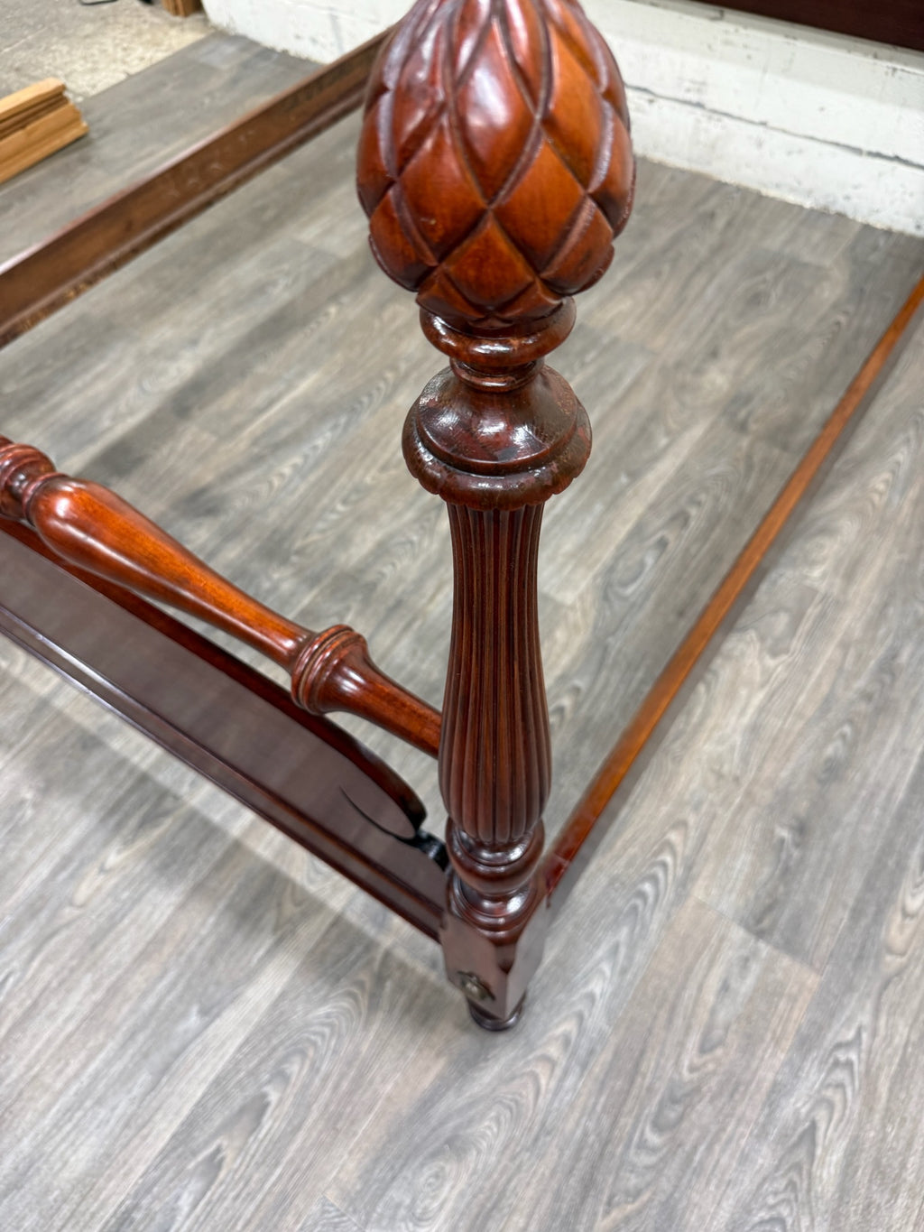 Vintage Full Size Duncan Phyfe Style Mahogany Bed