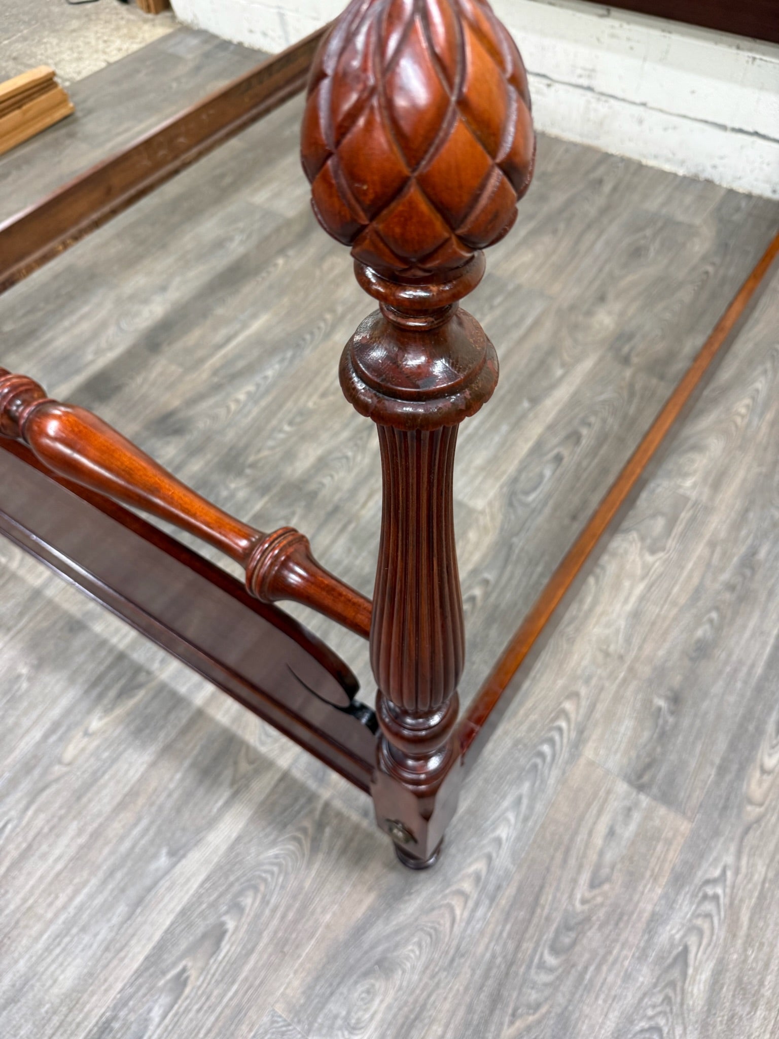 Vintage Full Size Duncan Phyfe Style Mahogany Bed