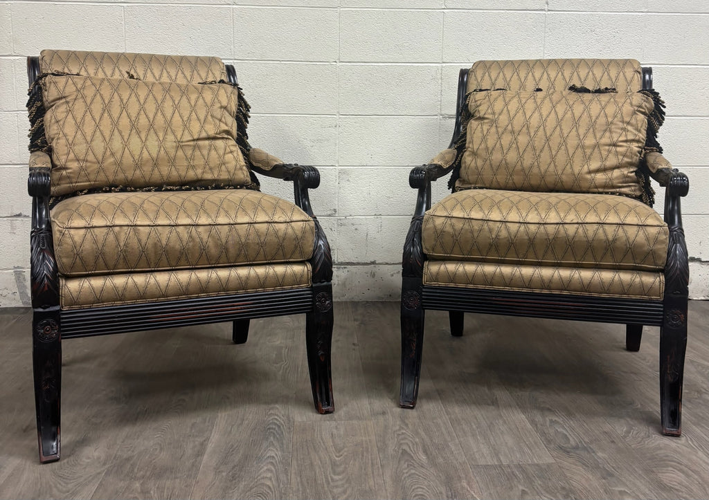 Vintage C.R. Laine French Louis XVI Style Designer Accent Chairs - Pair