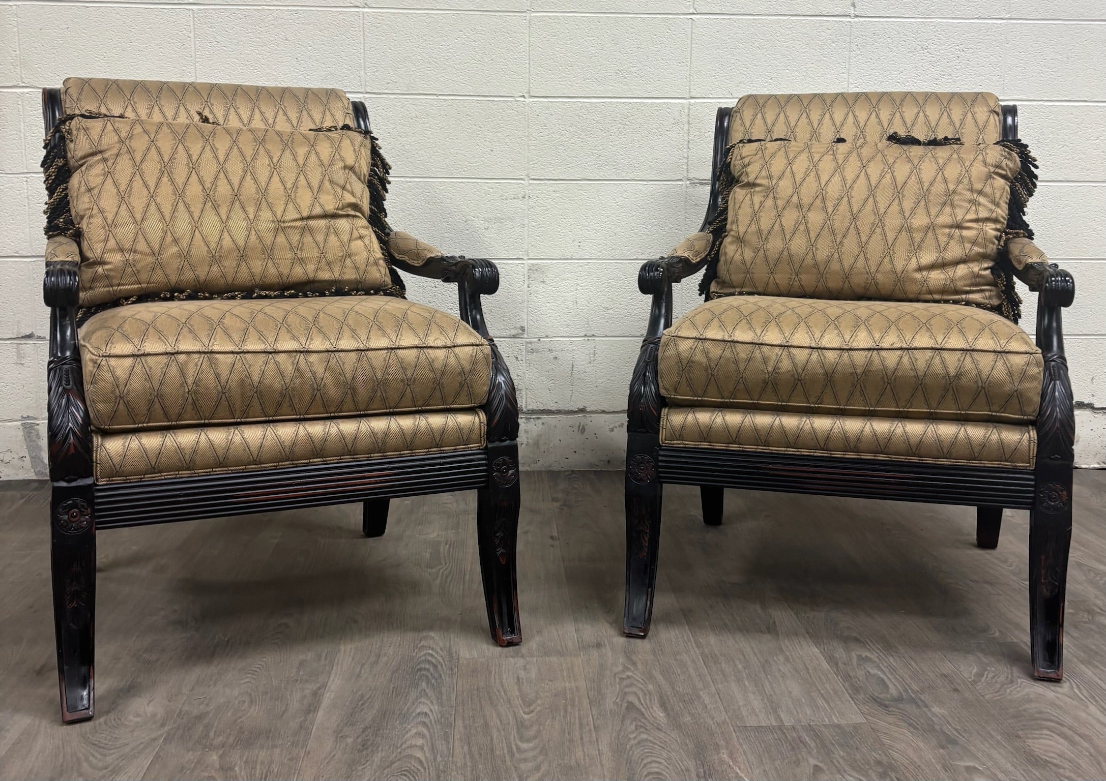 Vintage C.R. Laine French Louis XVI Style Designer Accent Chairs - Pair