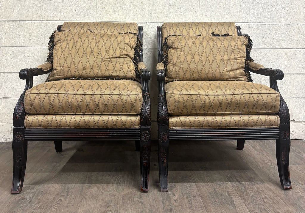 Vintage C.R. Laine French Louis XVI Style Designer Accent Chairs - Pair