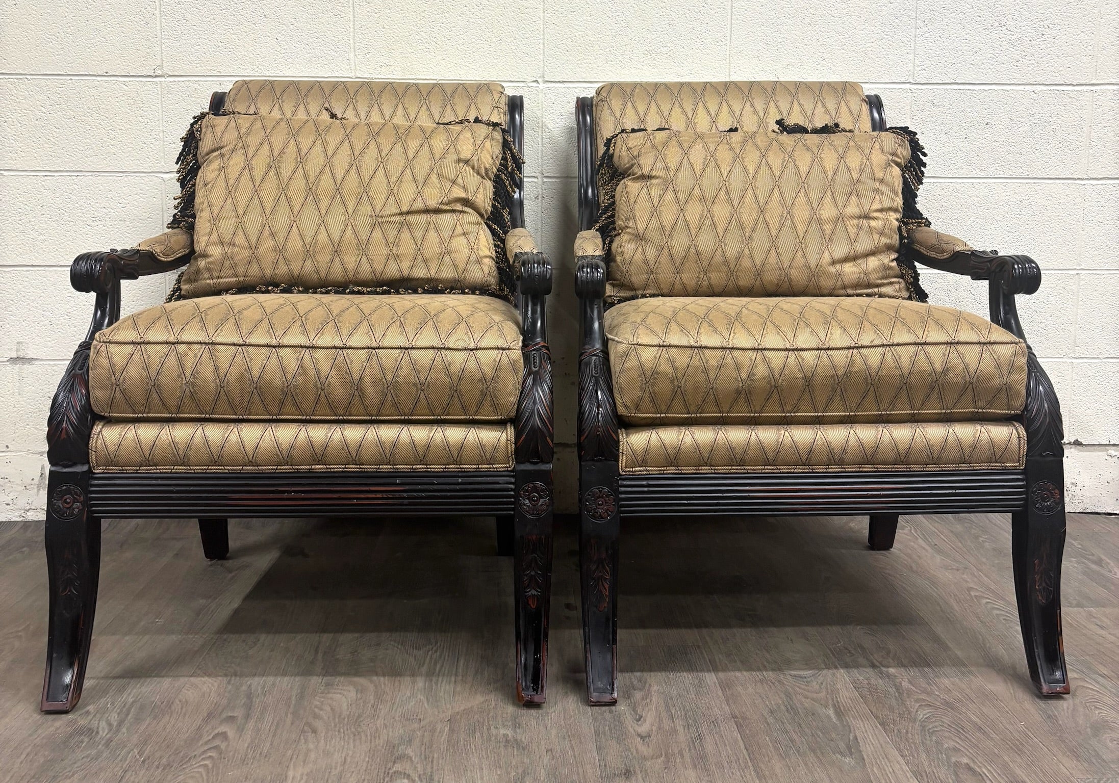 Vintage C.R. Laine French Louis XVI Style Designer Accent Chairs - Pair