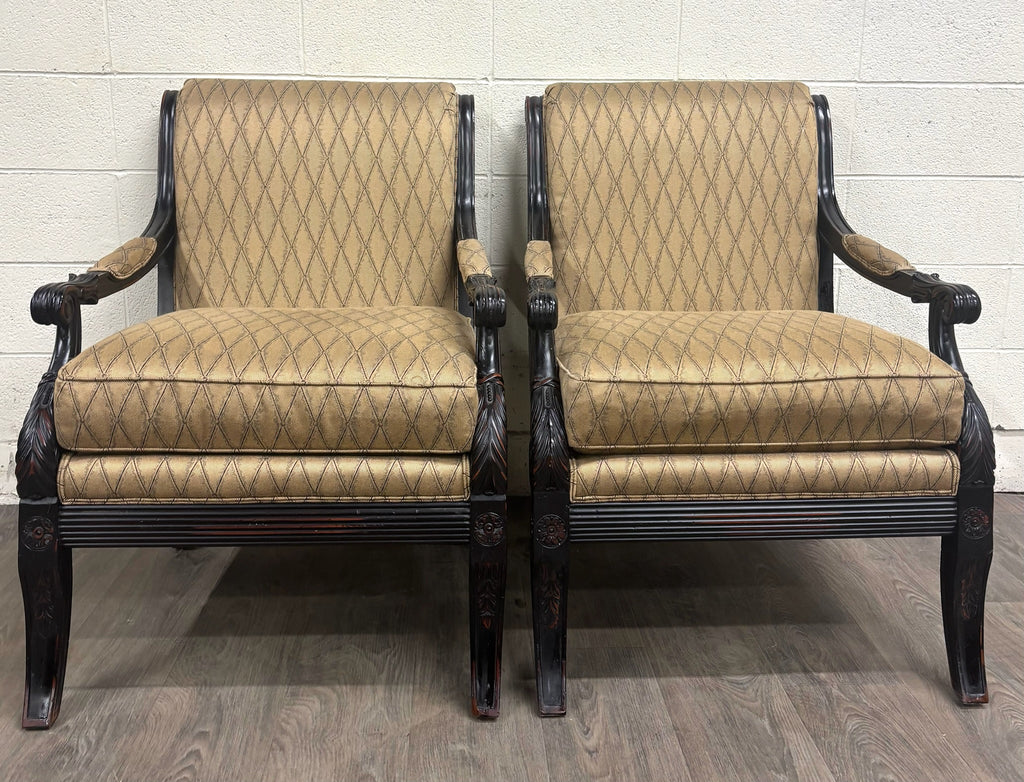 Vintage C.R. Laine French Louis XVI Style Designer Accent Chairs - Pair