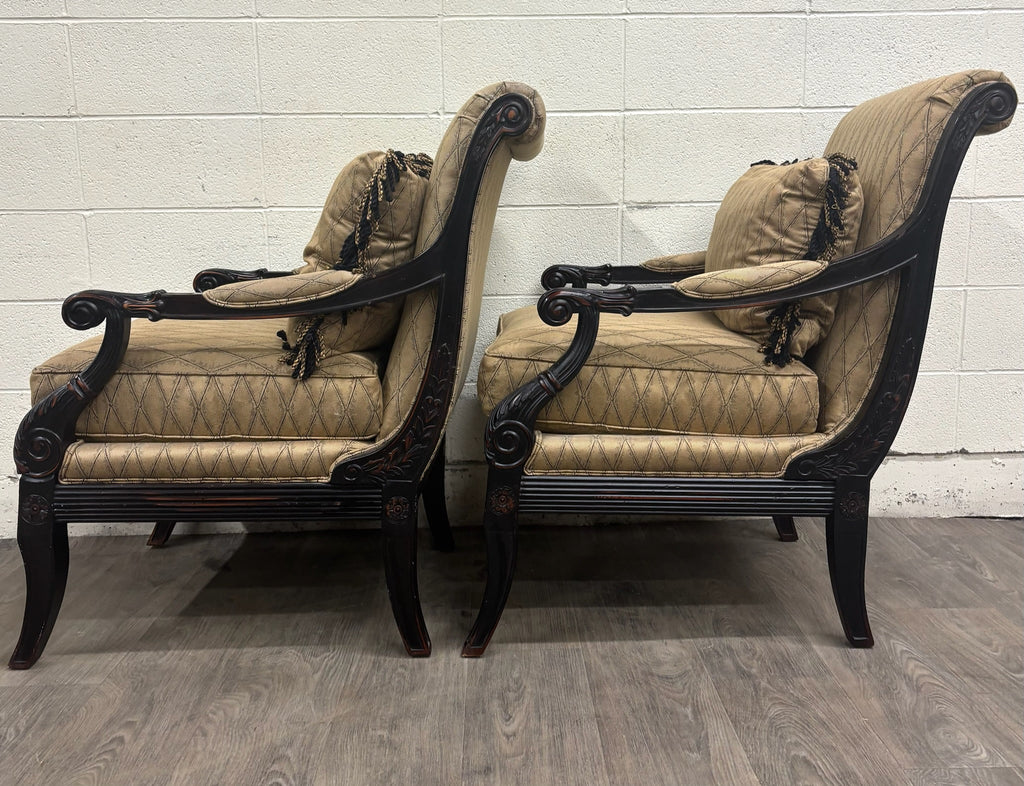 Vintage C.R. Laine French Louis XVI Style Designer Accent Chairs - Pair