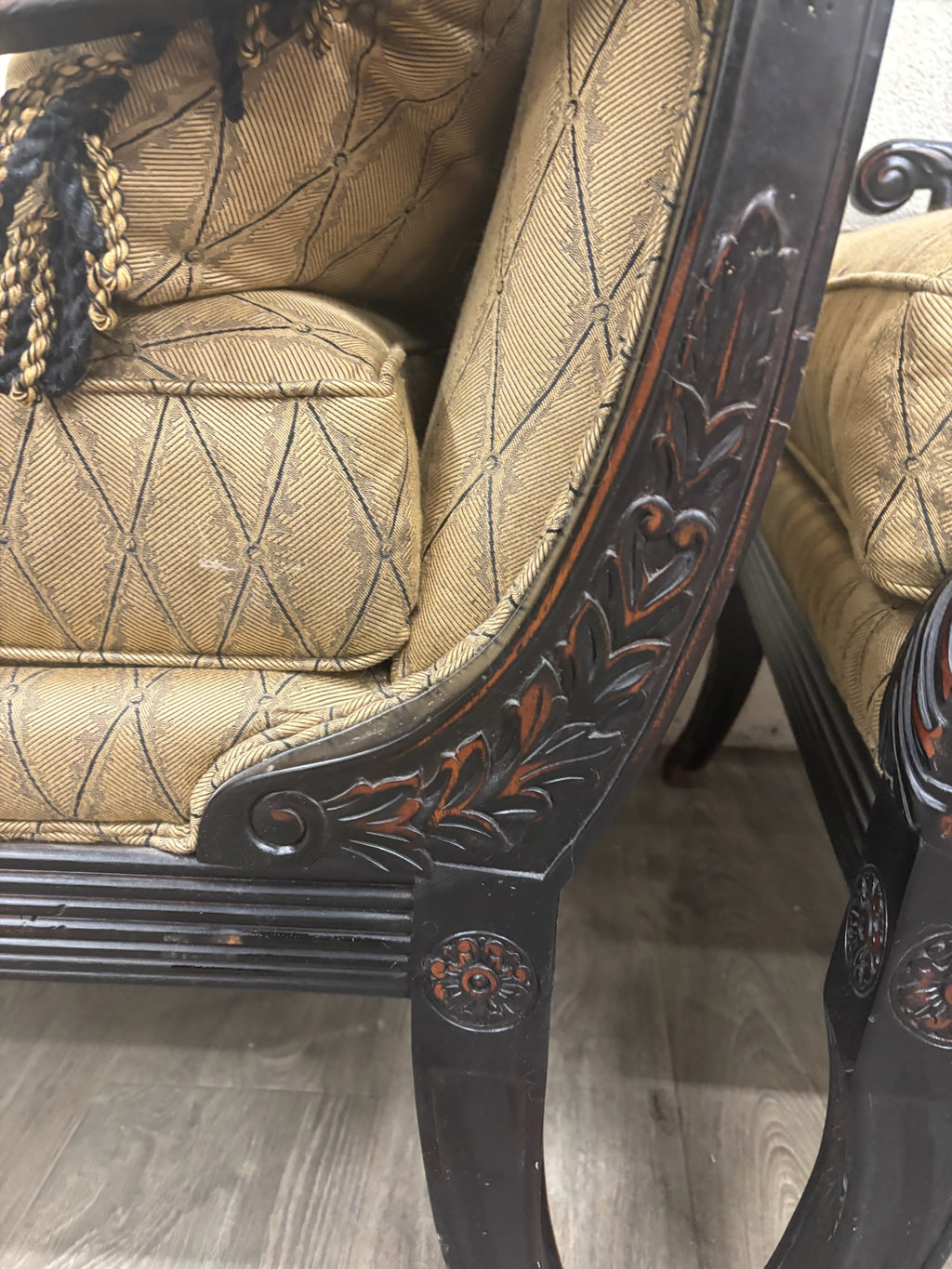 Vintage C.R. Laine French Louis XVI Style Designer Accent Chairs - Pair