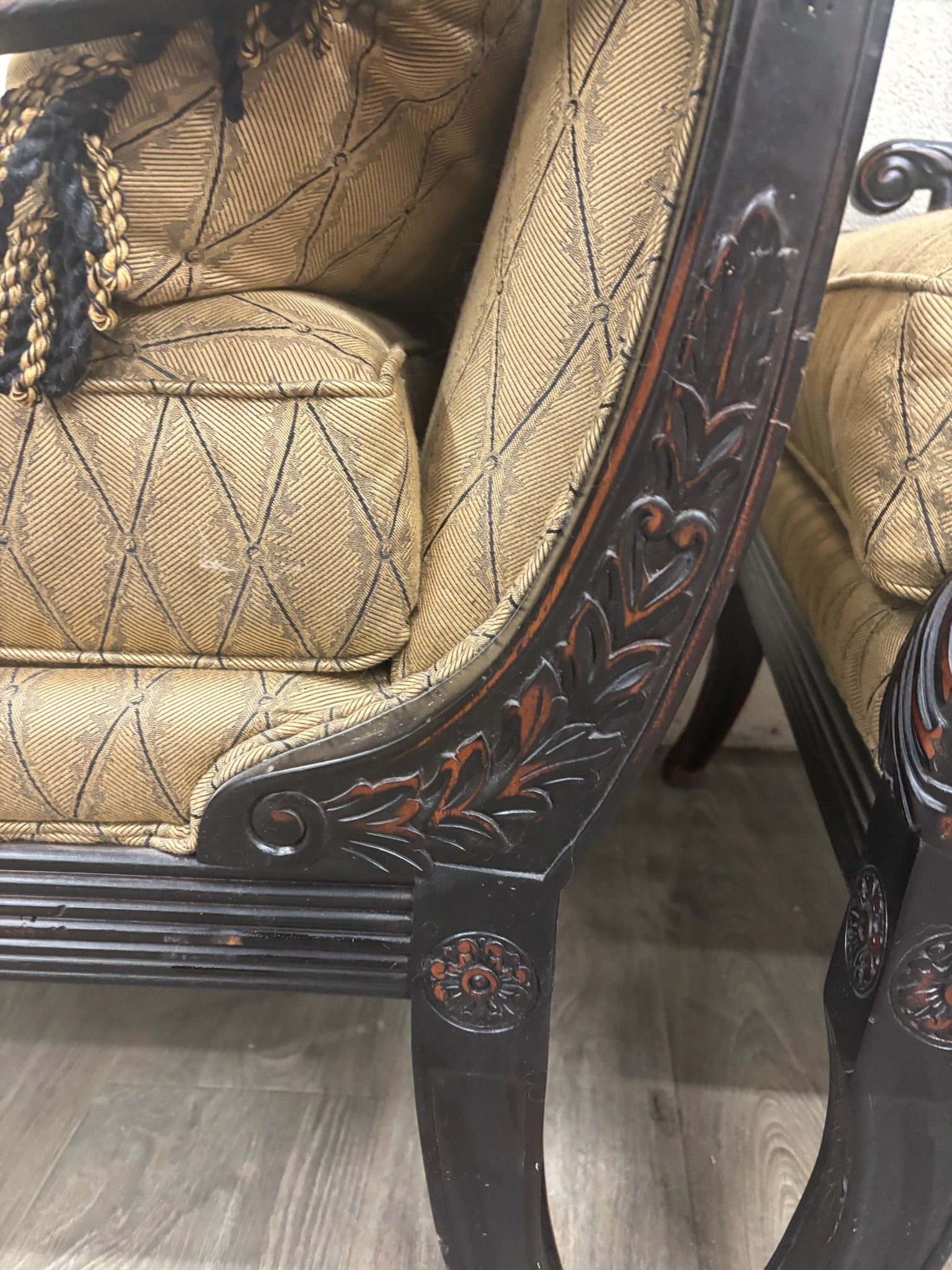 Vintage C.R. Laine French Louis XVI Style Designer Accent Chairs - Pair