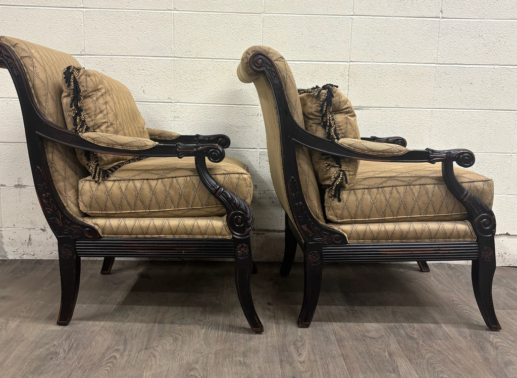 Vintage C.R. Laine French Louis XVI Style Designer Accent Chairs - Pair