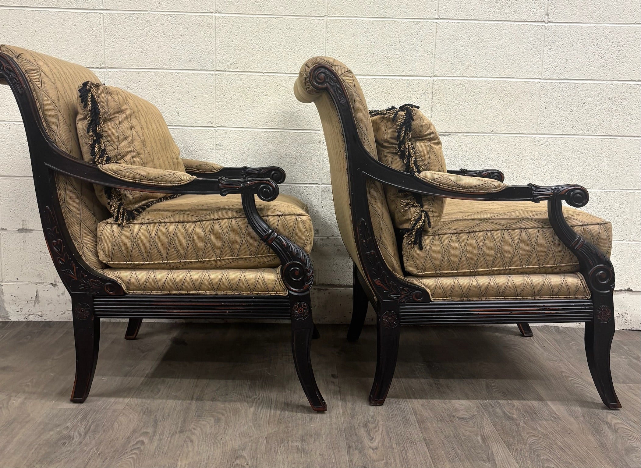 Vintage C.R. Laine French Louis XVI Style Designer Accent Chairs - Pair