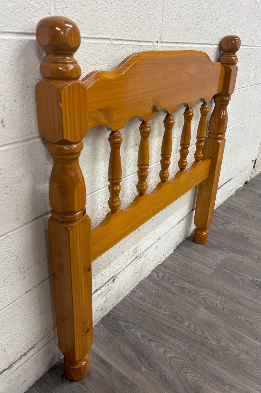Vintage Twin Size Cannonball Spindle Headboard Bedframe