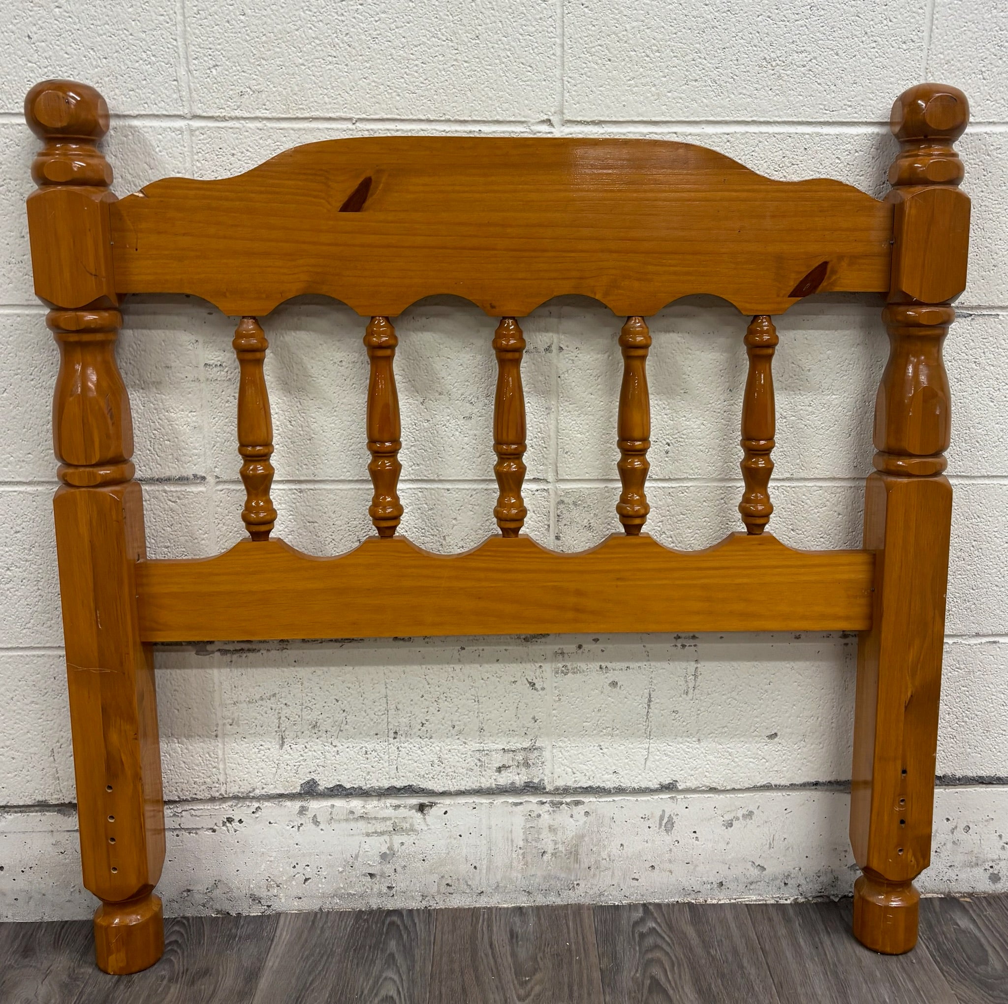 Vintage Twin Size Cannonball Spindle Headboard Bedframe
