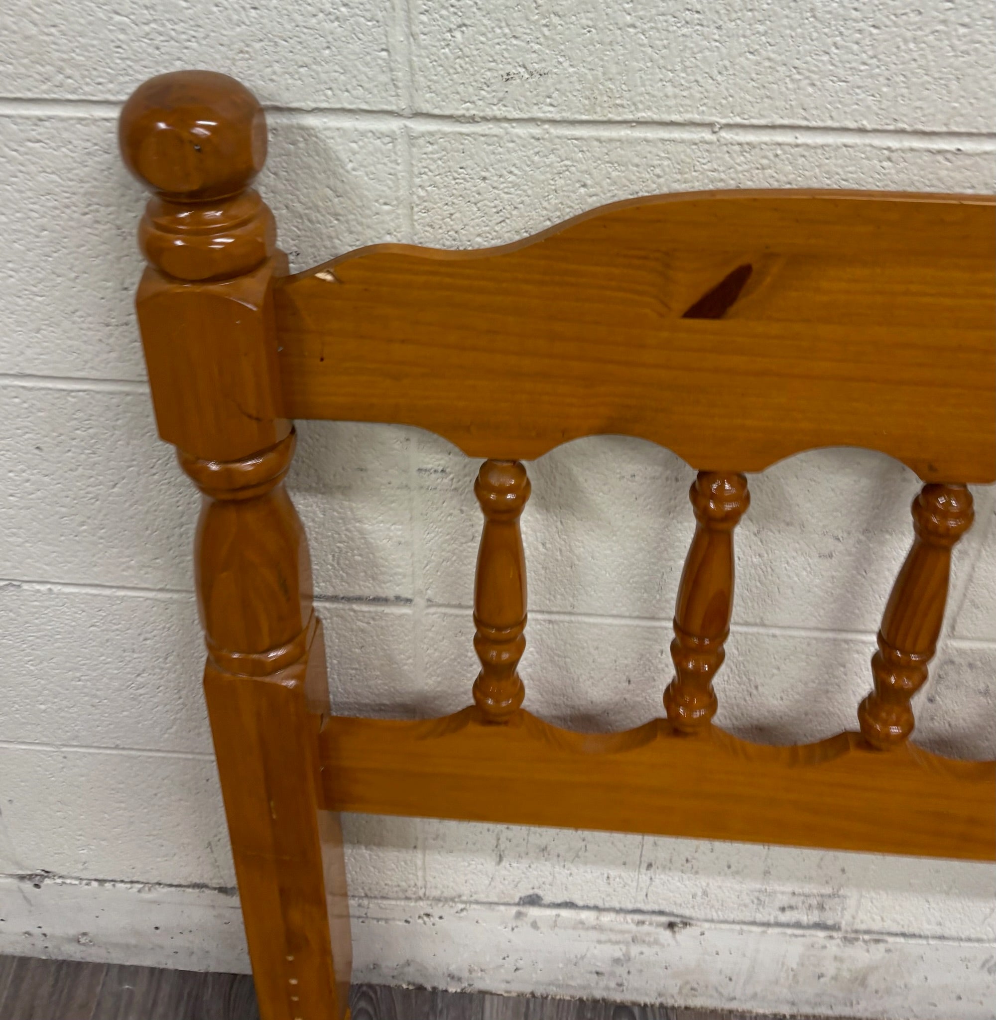 Vintage Twin Size Cannonball Spindle Headboard Bedframe
