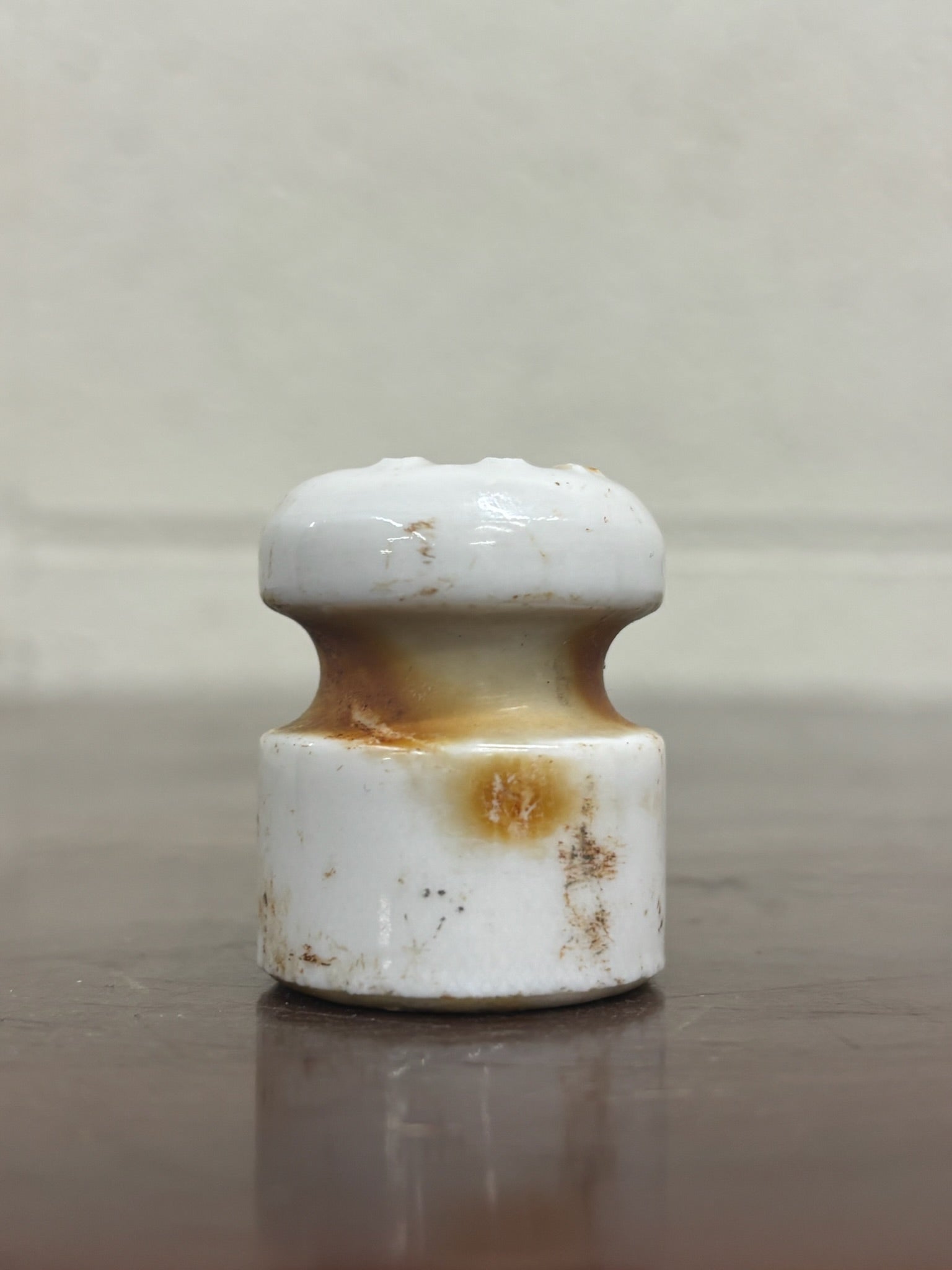Antique Small White Ceramic Electrical Wire Insulator