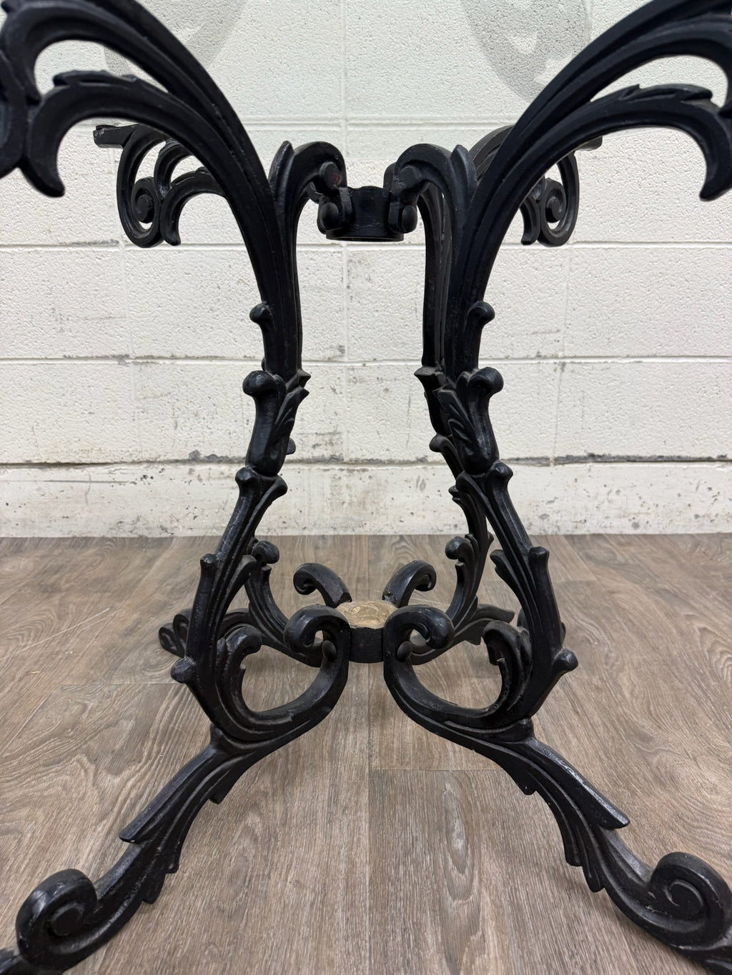 Vintage Hollywood Regency Style Wrought Iron and Glass Center Breakfast Table