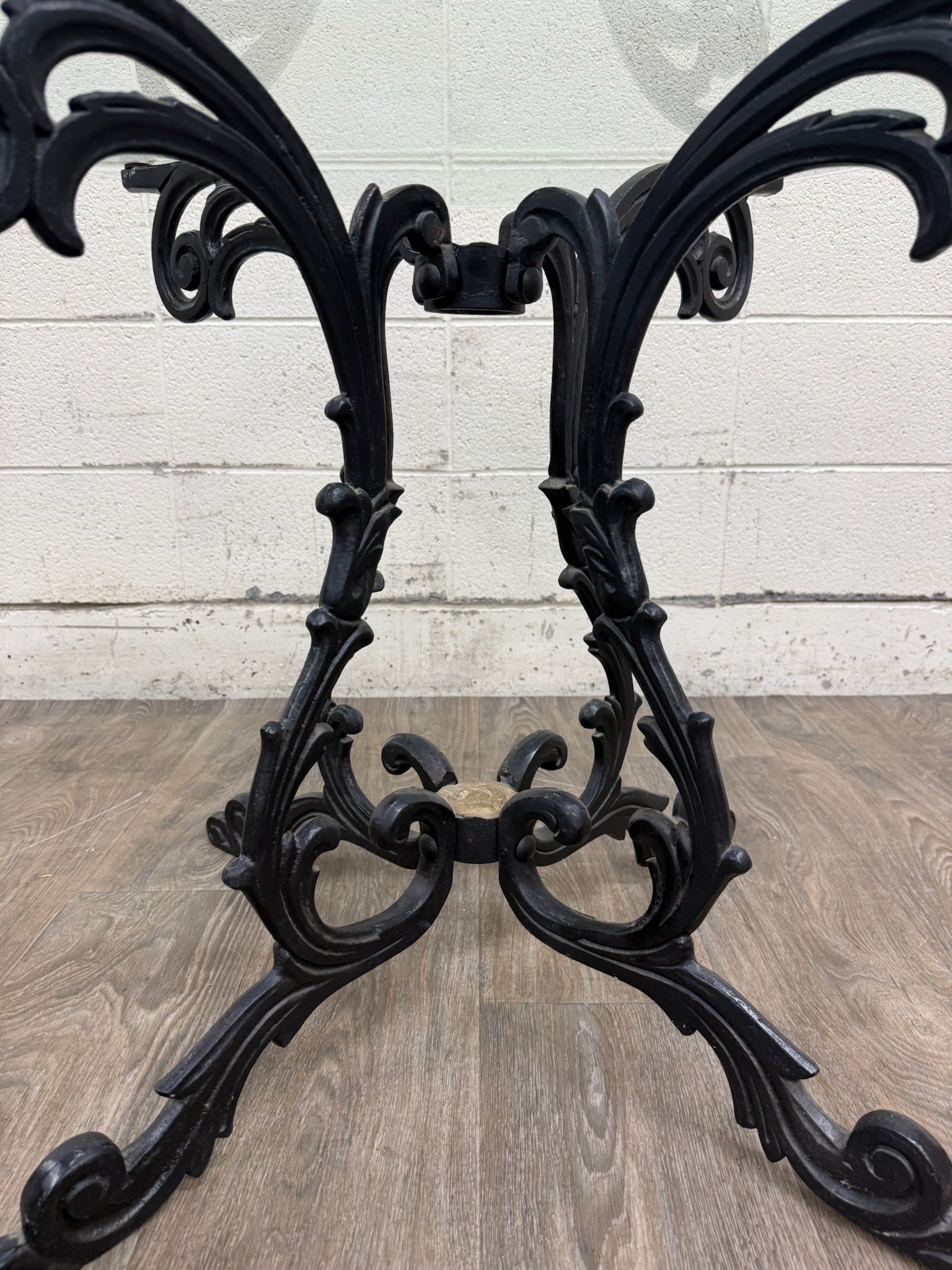 Vintage Hollywood Regency Style Wrought Iron and Glass Center Breakfast Table