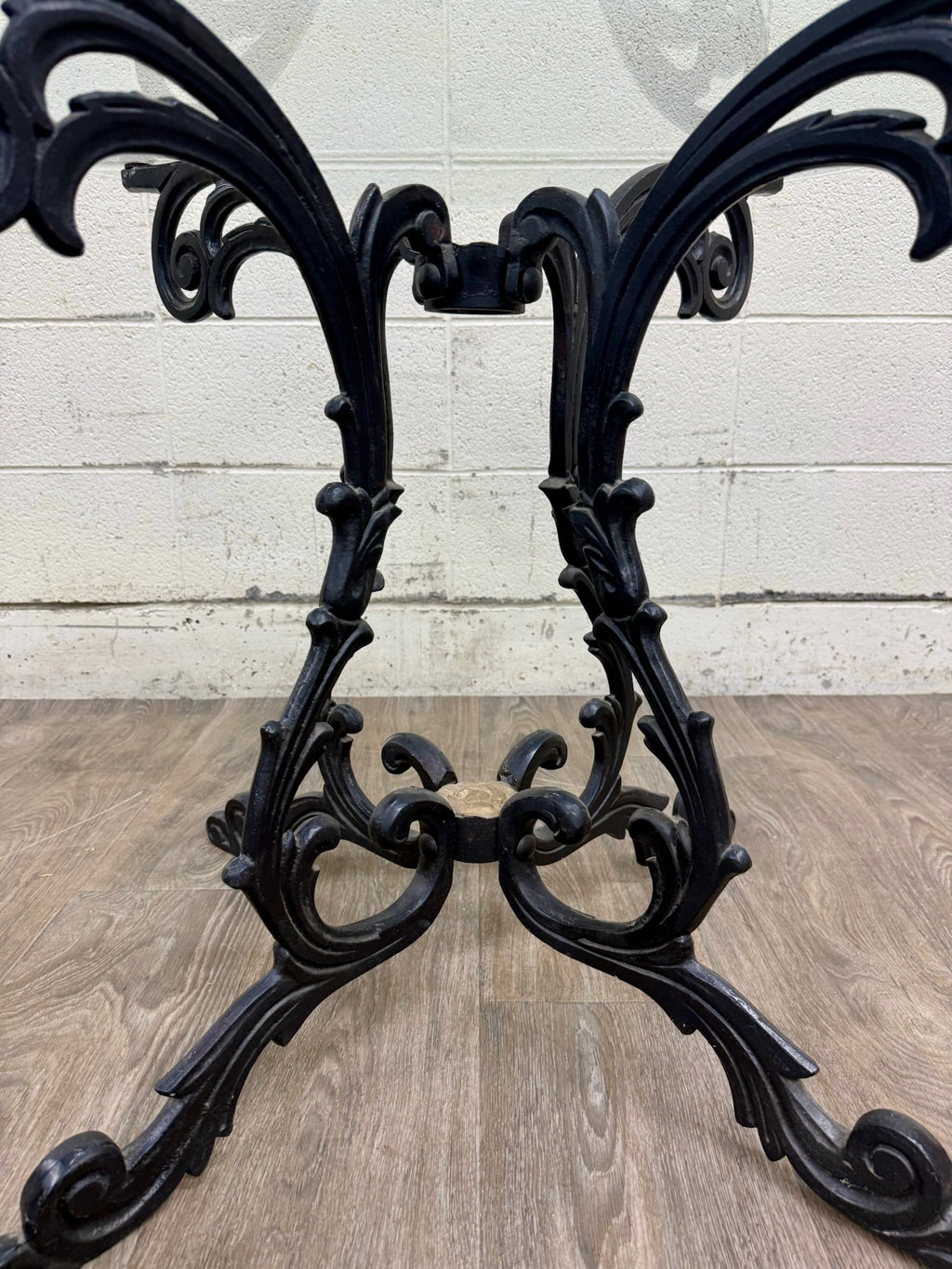 Vintage Hollywood Regency Style Wrought Iron and Glass Center Breakfast Table