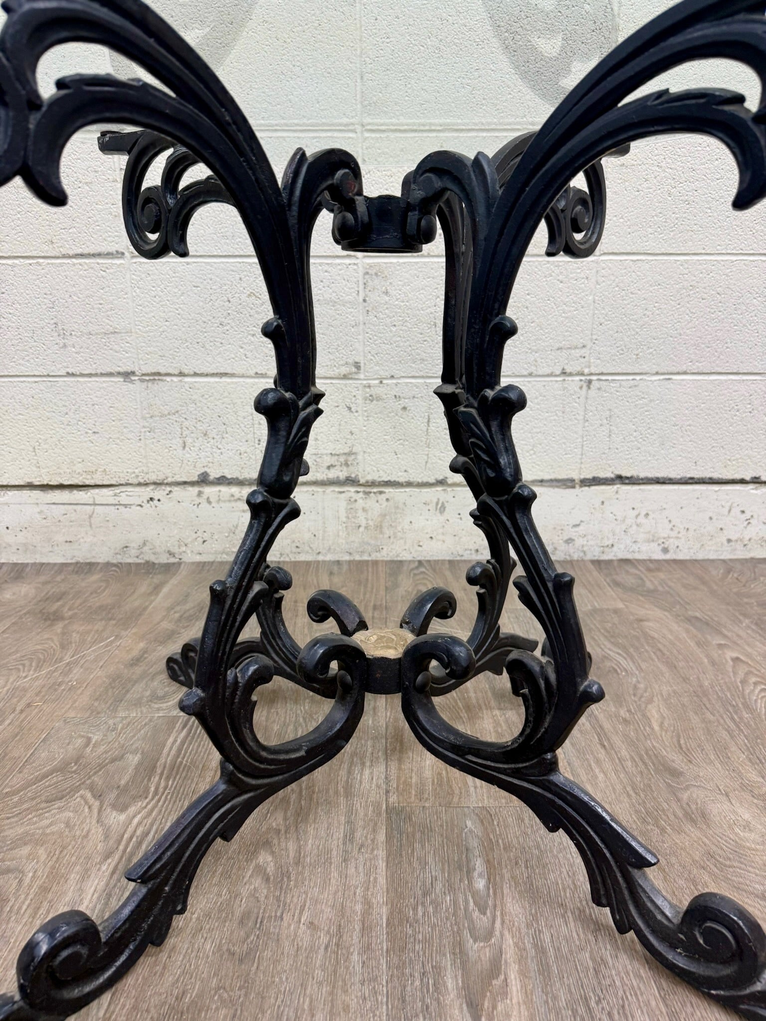 Vintage Hollywood Regency Style Wrought Iron and Glass Center Breakfast Table