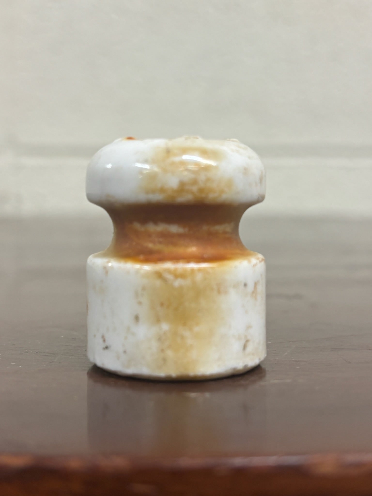 Antique Small White Ceramic Electrical Wire Insulator
