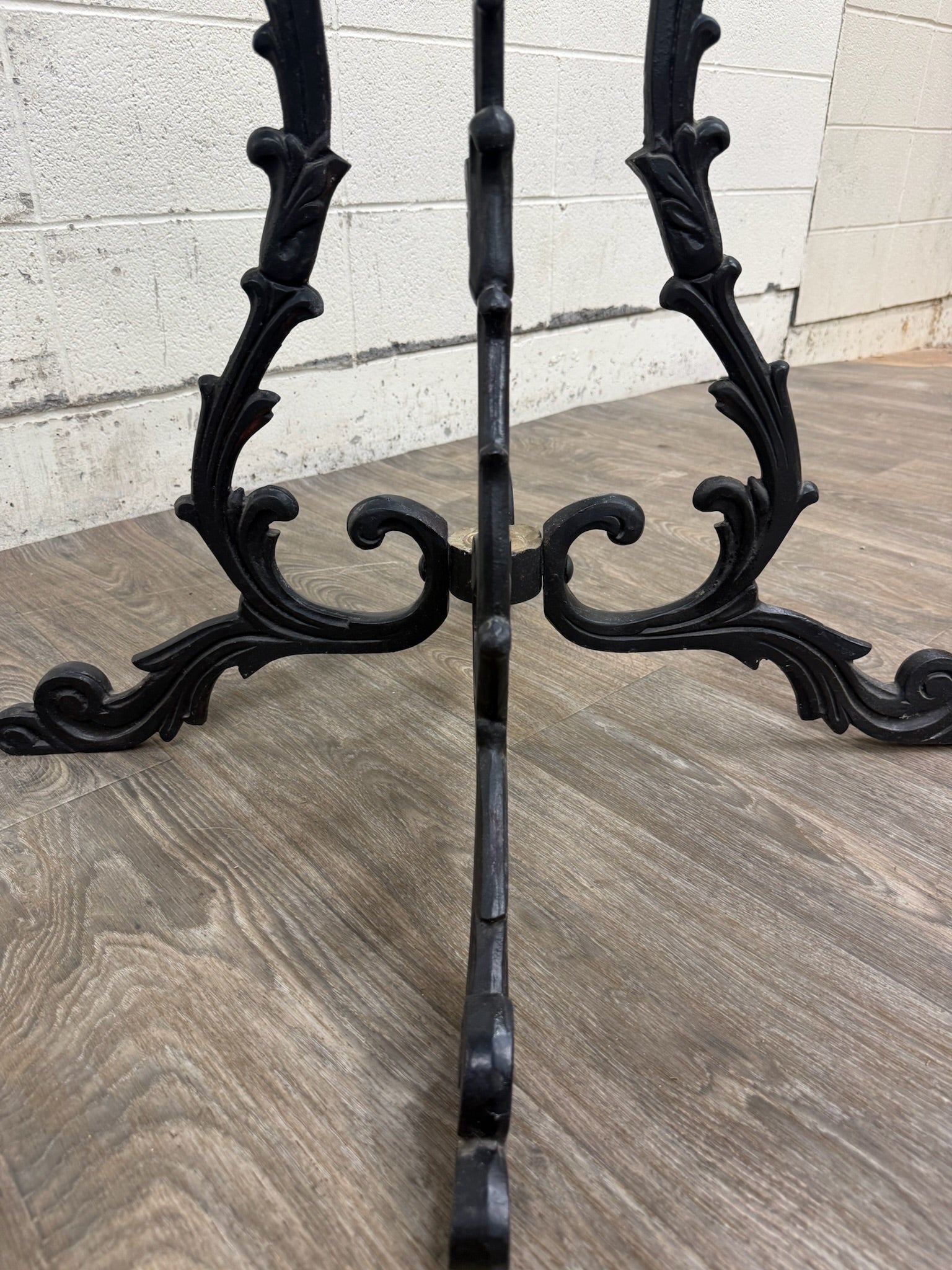 Vintage Hollywood Regency Style Wrought Iron and Glass Center Breakfast Table