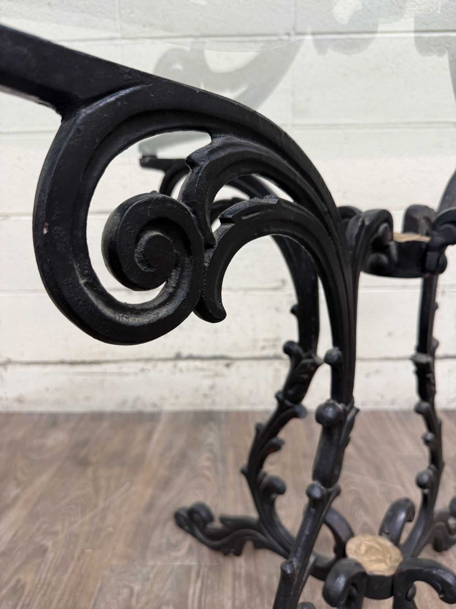 Vintage Hollywood Regency Style Wrought Iron and Glass Center Breakfast Table