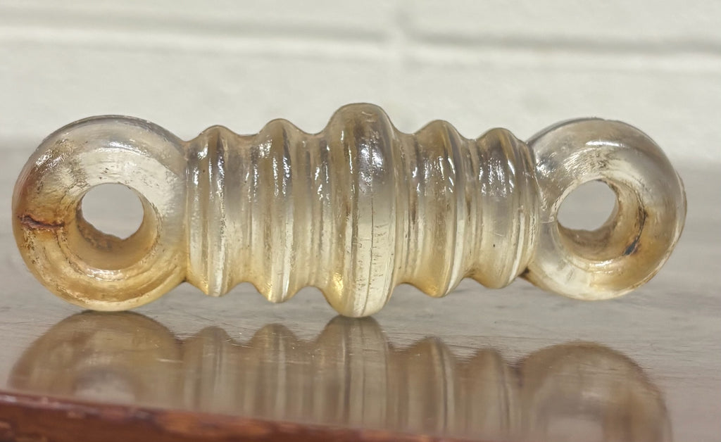 Antique Clear Glass Coil Radio Strain Dog Bone Insulator