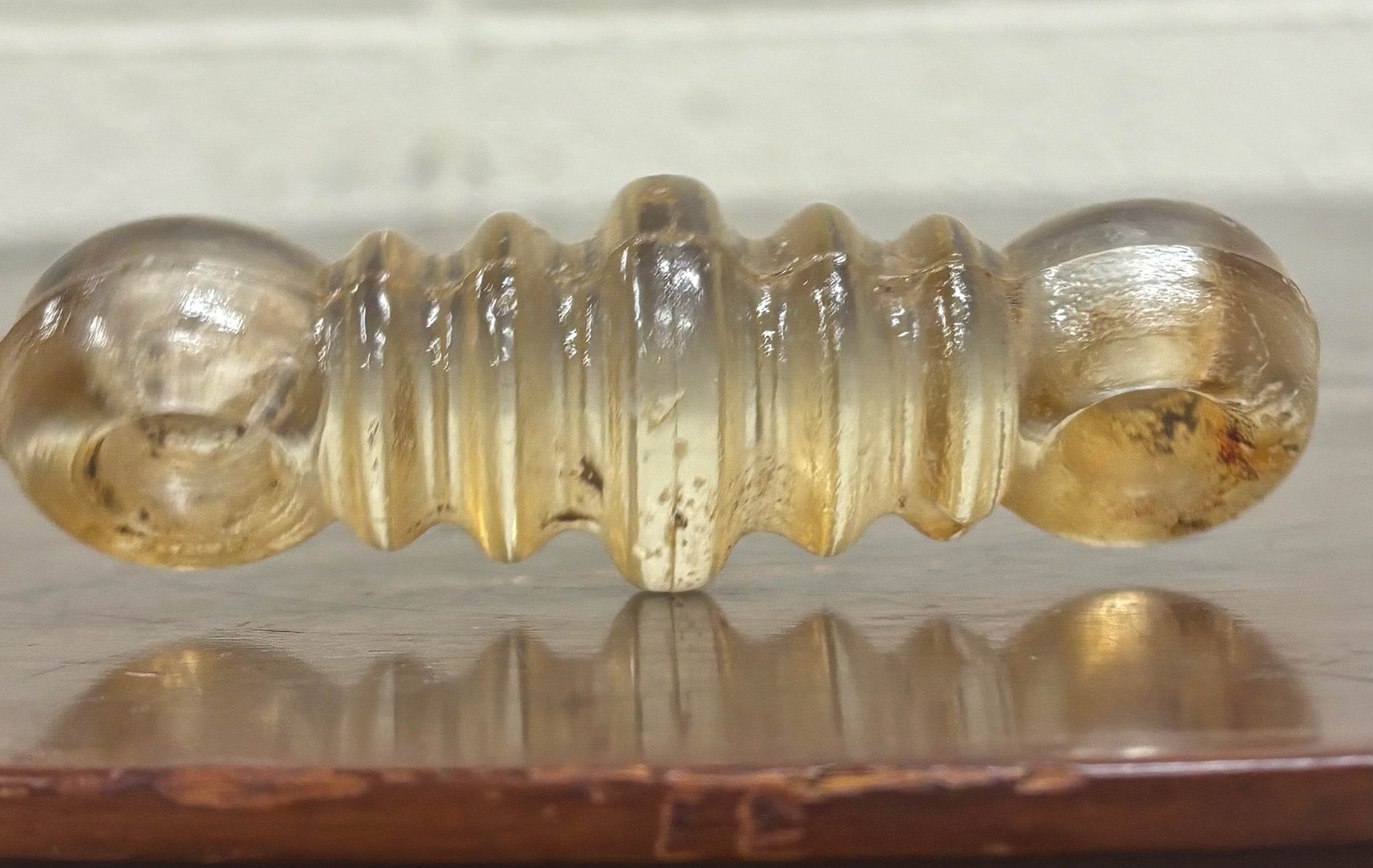 Antique Clear Glass Coil Radio Strain Dog Bone Insulator