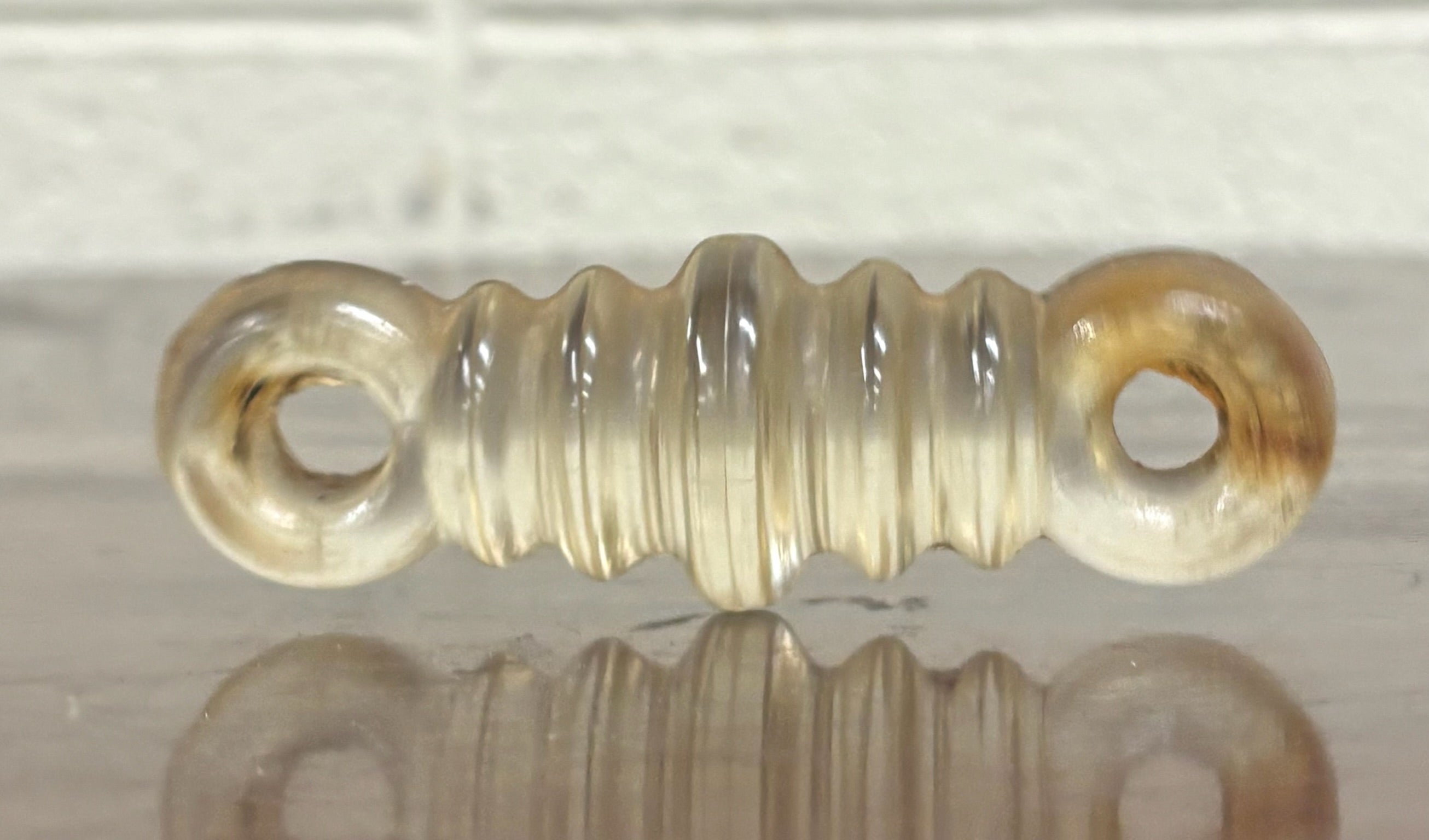 Antique Clear Glass Coil Radio Strain Dog Bone Insulator