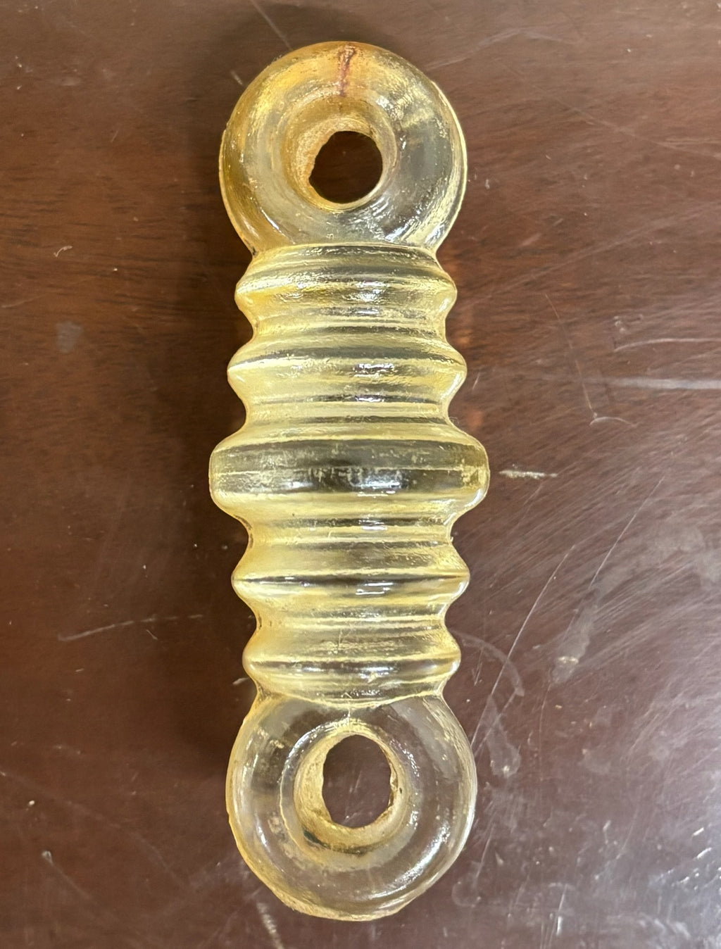 Antique Clear Glass Coil Radio Strain Dog Bone Insulator