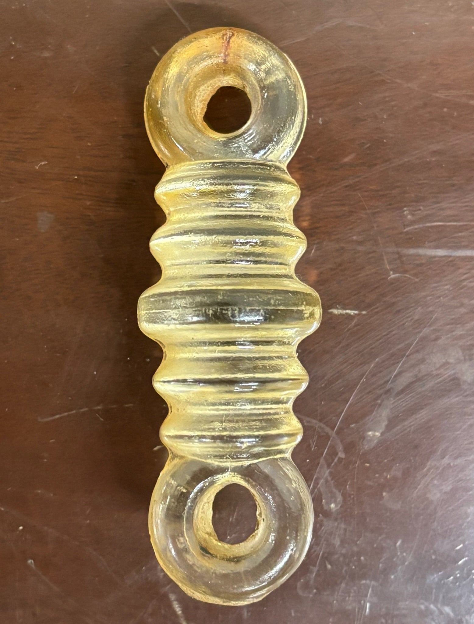 Antique Clear Glass Coil Radio Strain Dog Bone Insulator