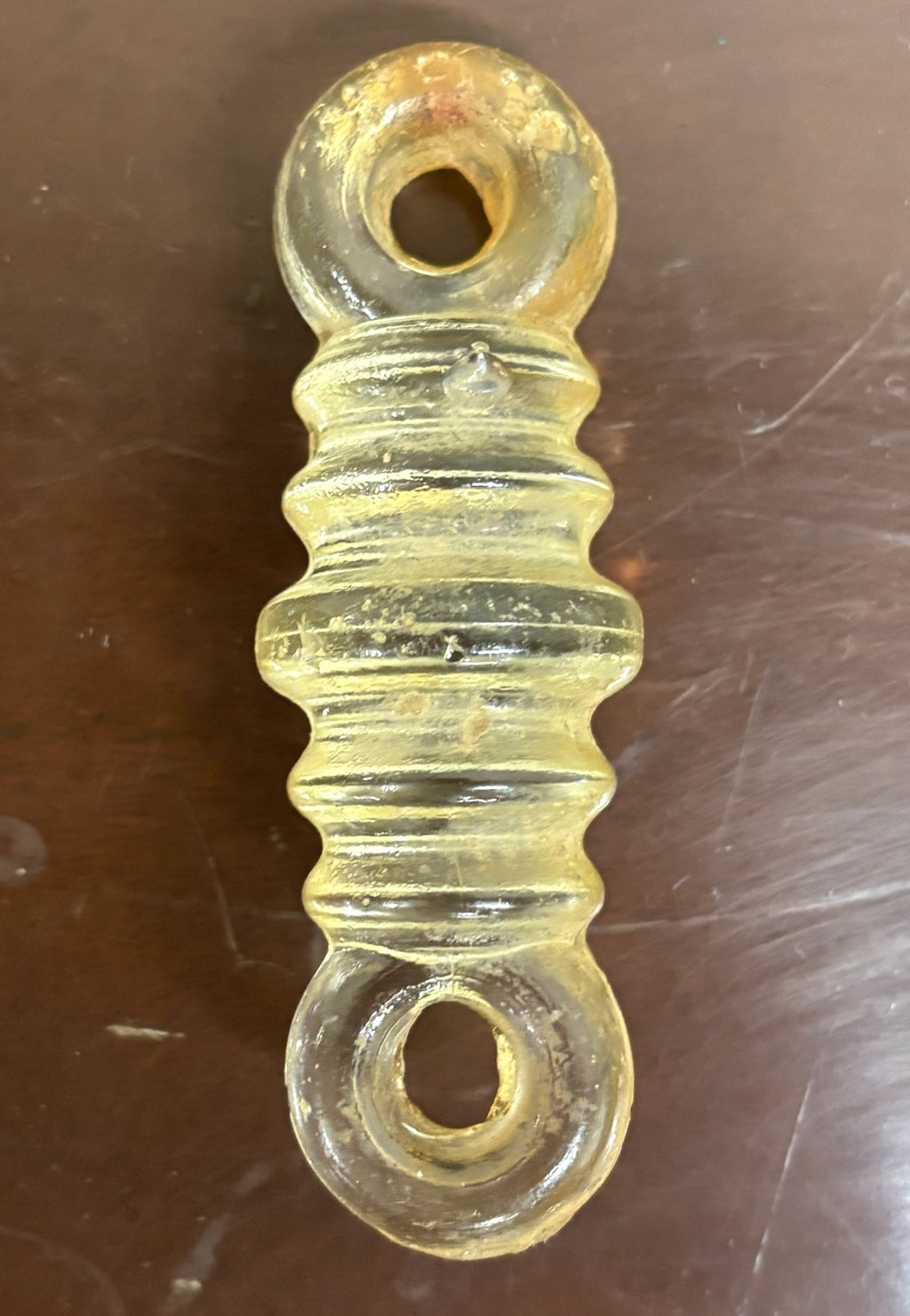 Antique Clear Glass Coil Radio Strain Dog Bone Insulator
