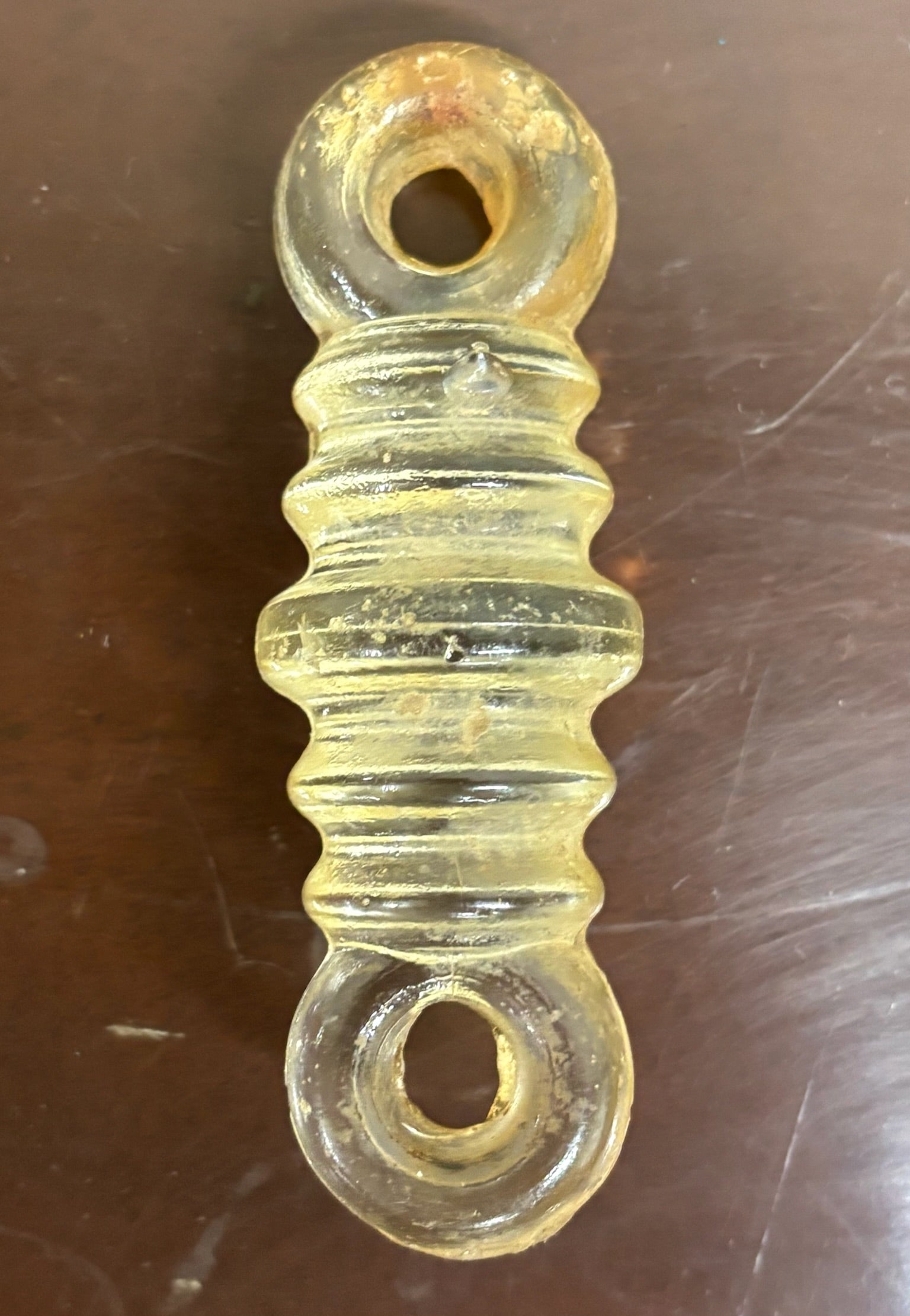 Antique Clear Glass Coil Radio Strain Dog Bone Insulator