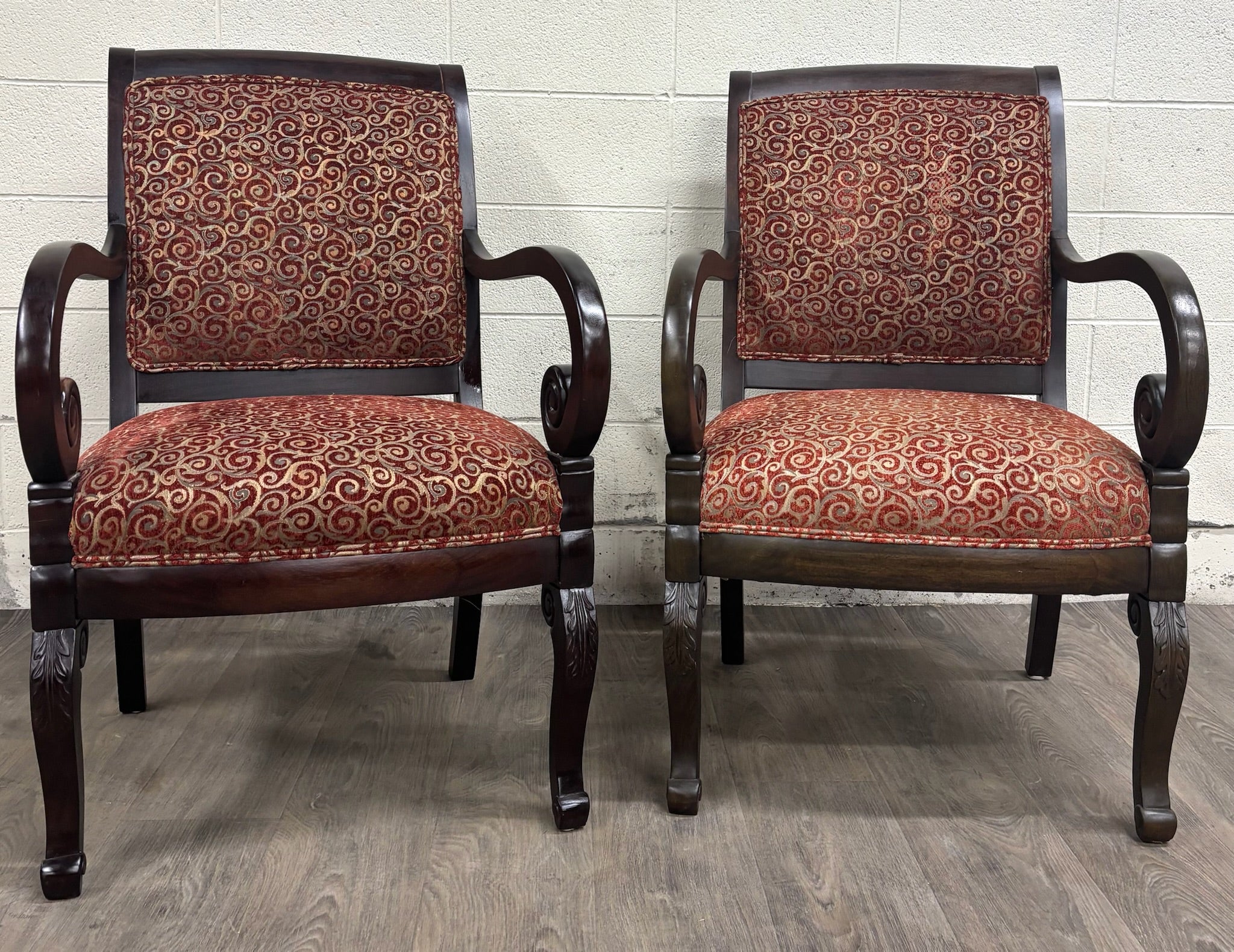 Vintage Flexsteel French Empire Style Armchairs - Pair