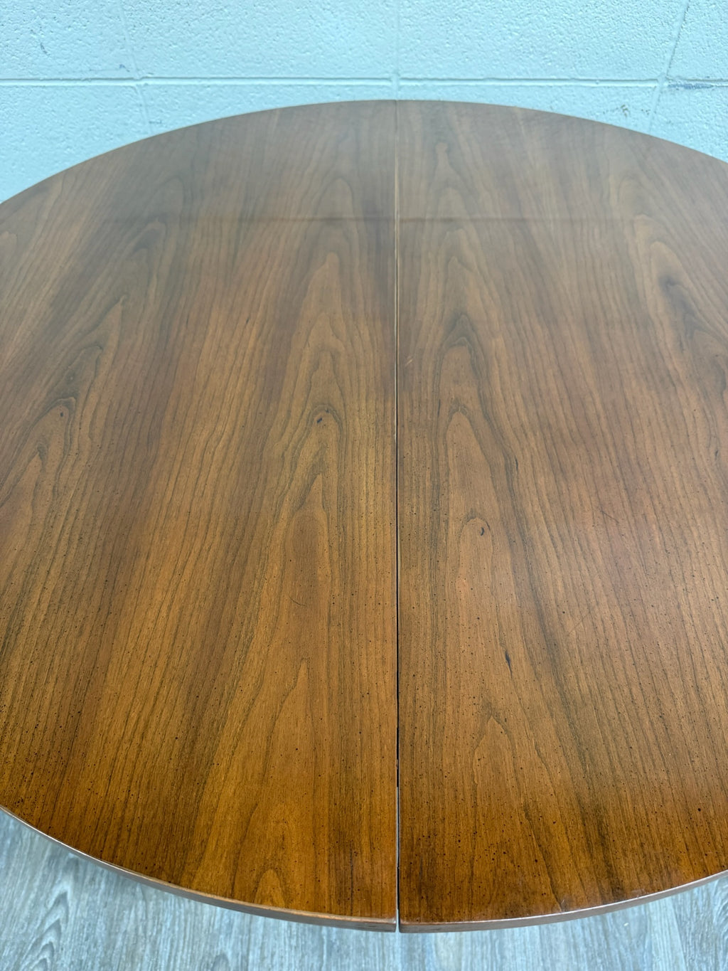 Vintage Neoclassical Regency Revival Walnut Pedestal Dining Table