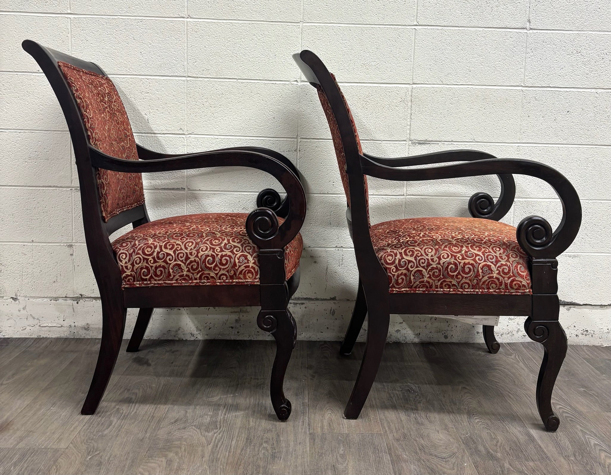Vintage Flexsteel French Empire Style Armchairs - Pair