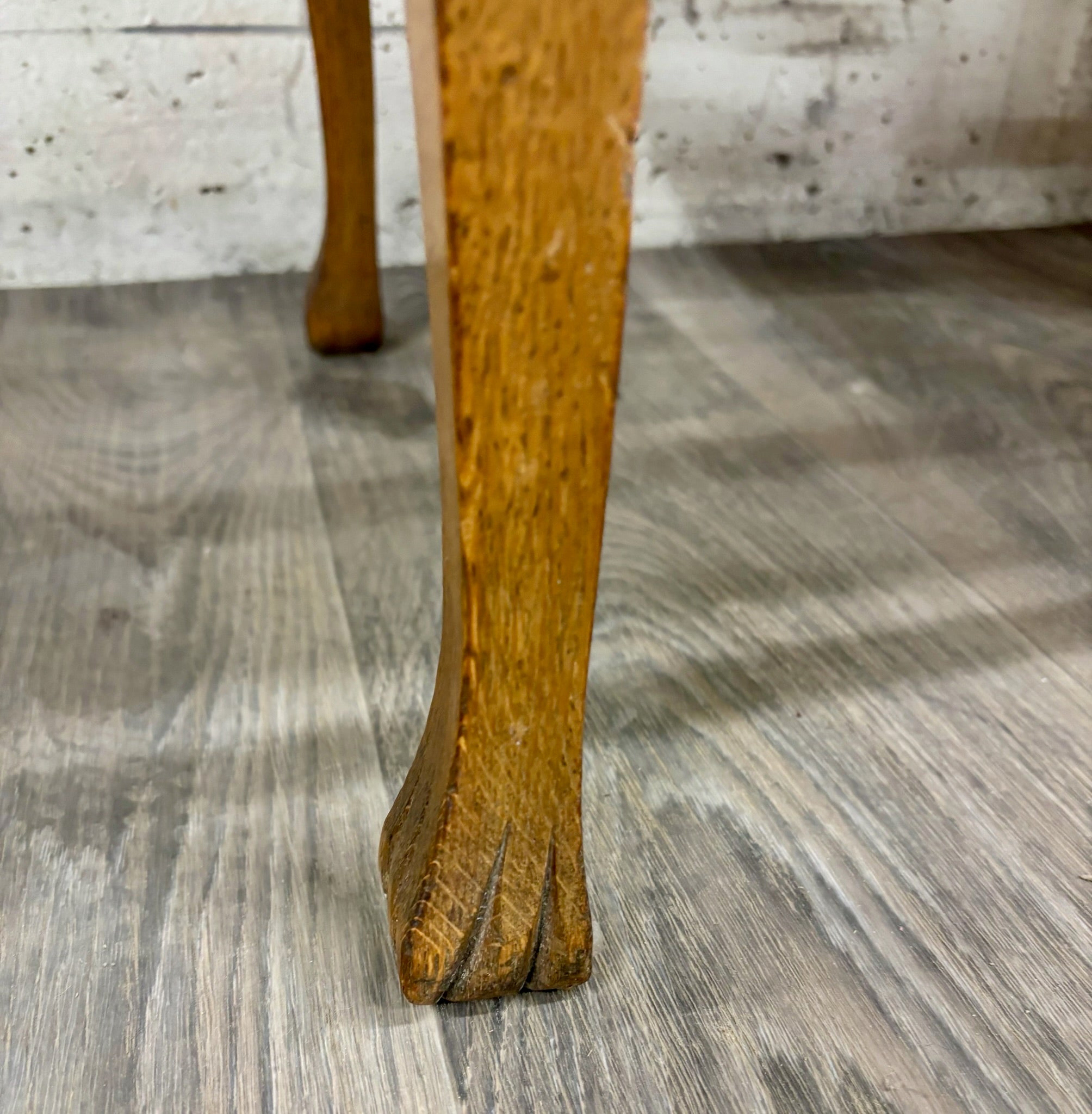 Antique Mission Arts and Crafts Tiger Oak Dining Chairs - Pair