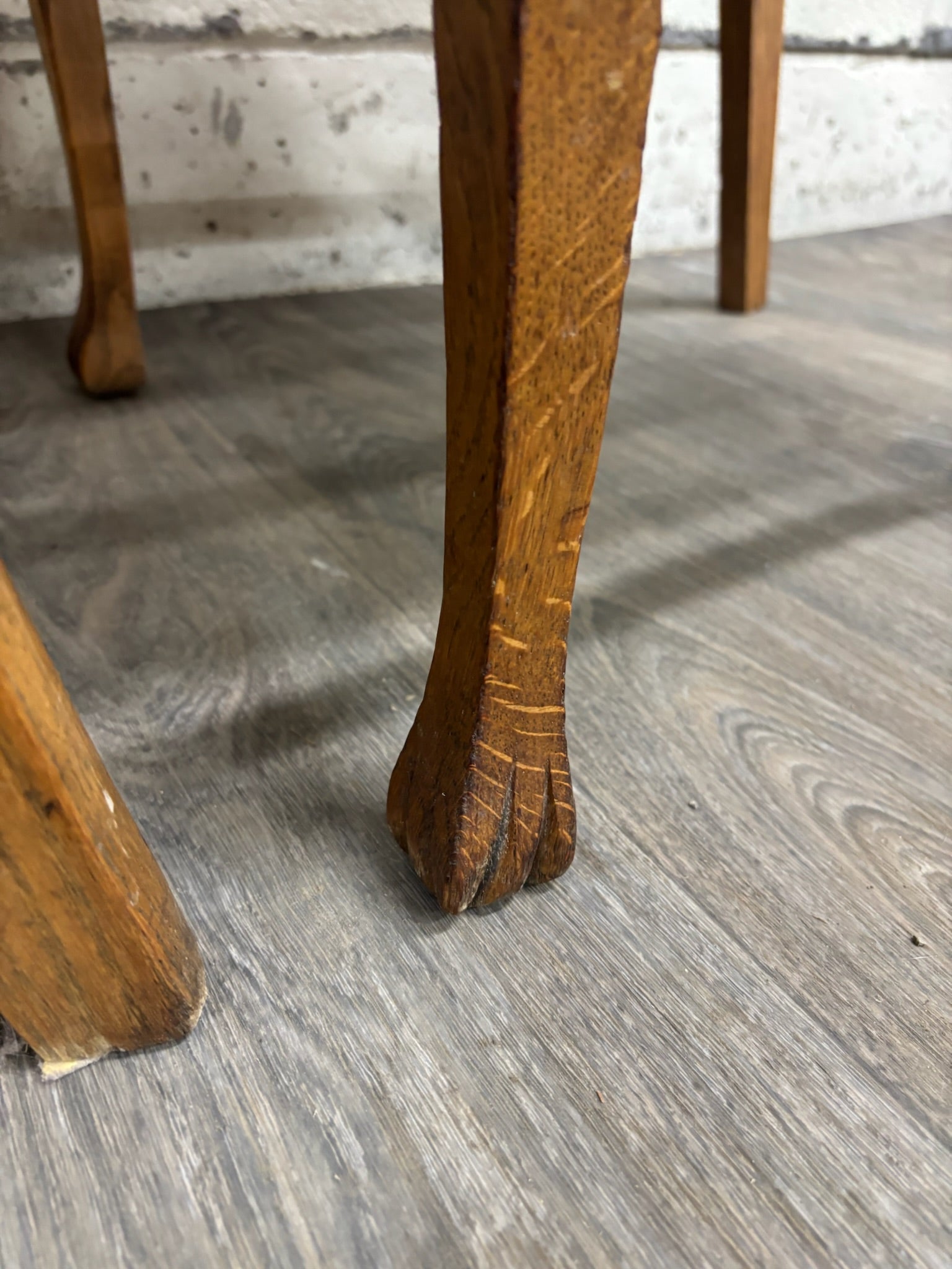 Antique Mission Arts and Crafts Tiger Oak Dining Chairs - Pair
