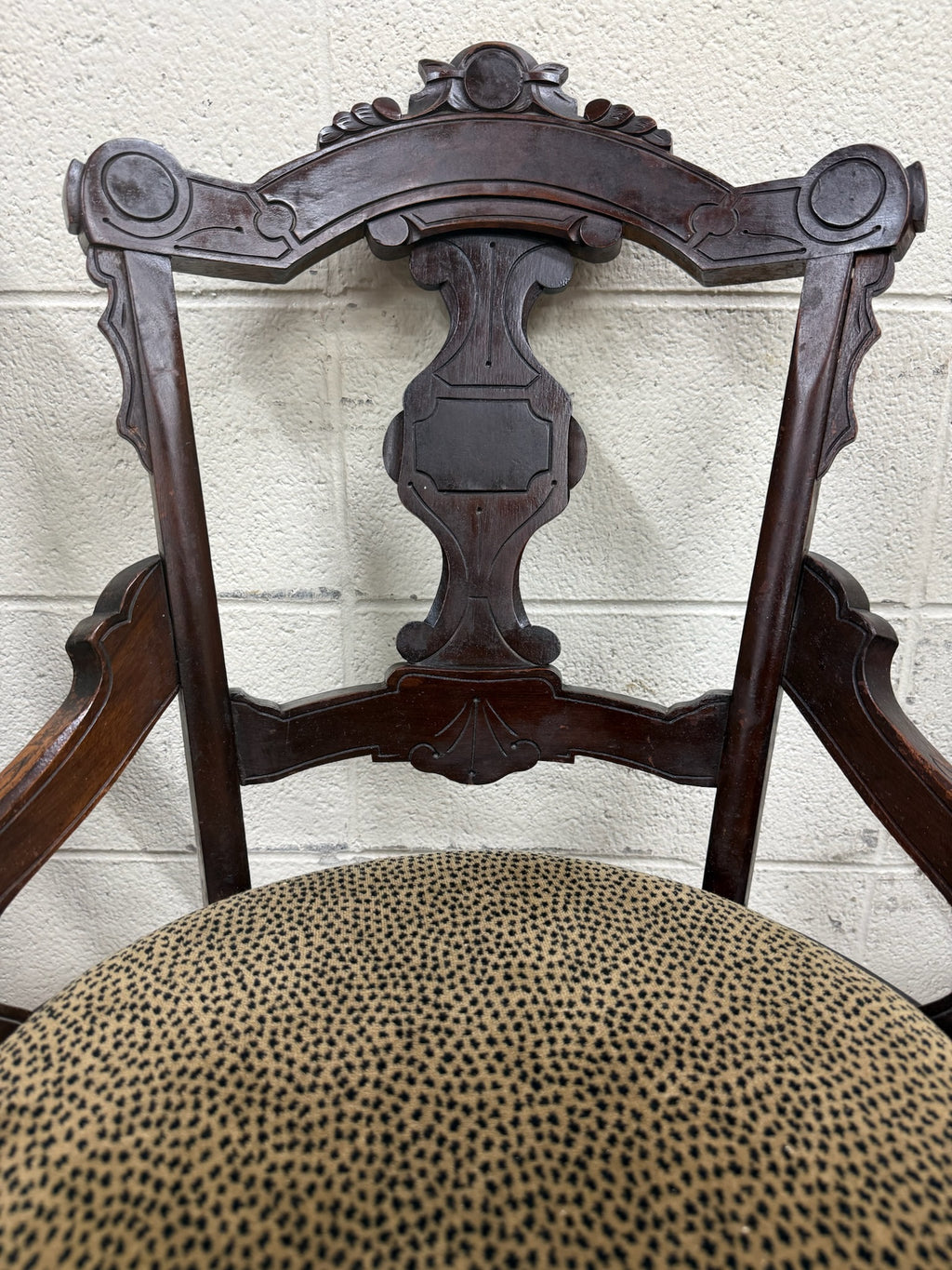 Antique Victorian Eastlake Style Walnut Dining Arm Chairs - Set of 4