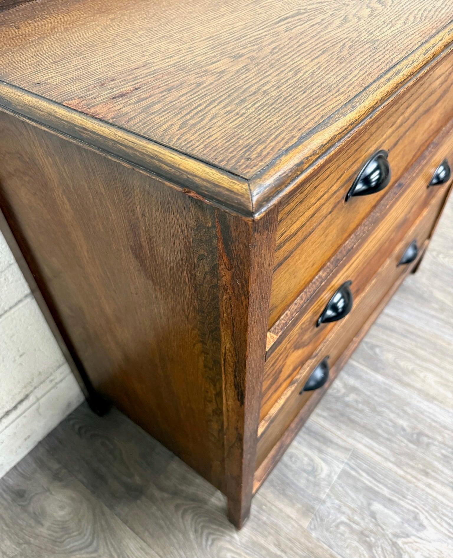 Antique Arts and Crafts Mission Style Oak Dresser Chest of Drawers