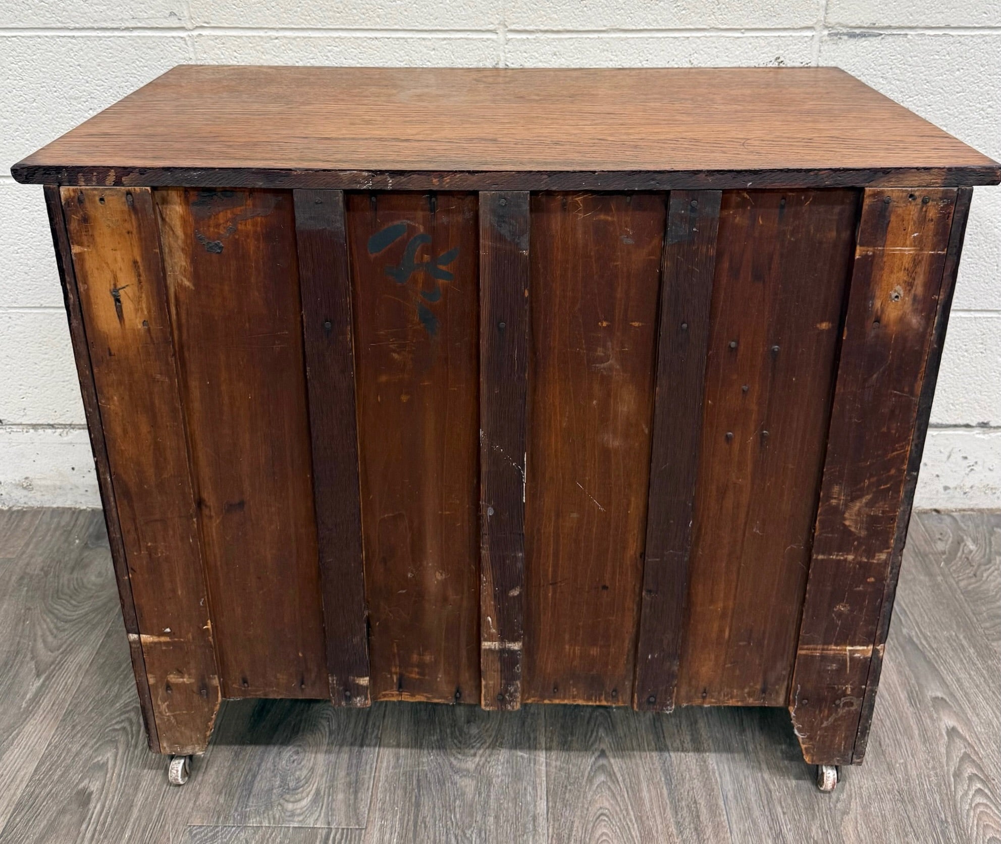 Antique Arts & Crafts Oak Washstand with Castors