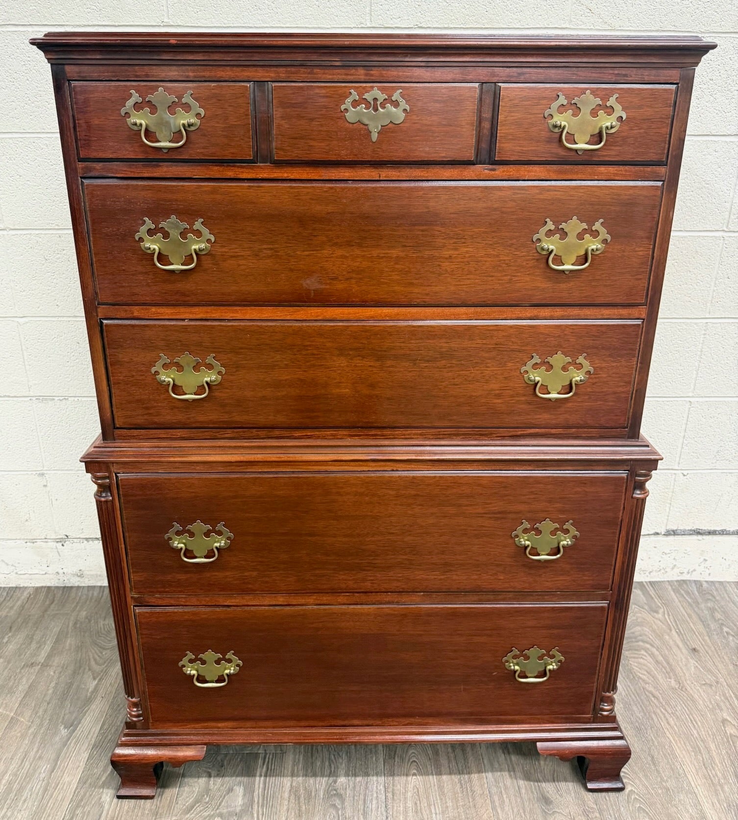 Vintage Thomasville Chair Company Mahogany Chest on Chest Dresser