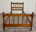 Vintage Twin Size Maple Cannonball Spindle Bed