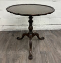 Vintage Chippendale Style Pie Crust Top Tripod Tea Table Side Table