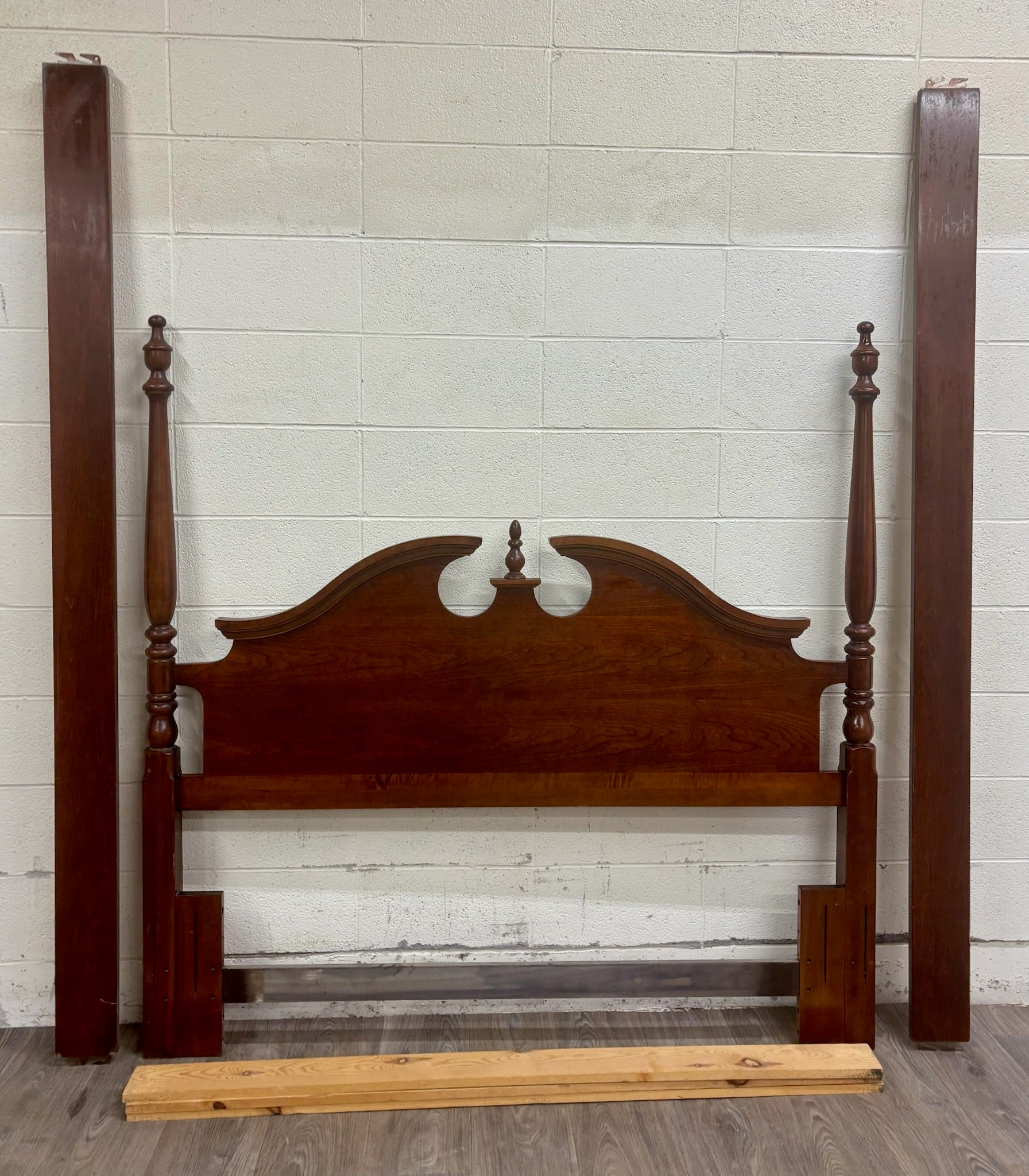 Vintage Queen OR Full Size Convertible Low Poster Pediment Bed