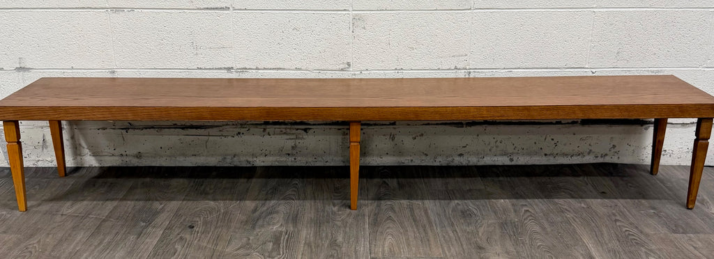 Vintage Mid Century Modern 84 Inch Solid Oak Bench